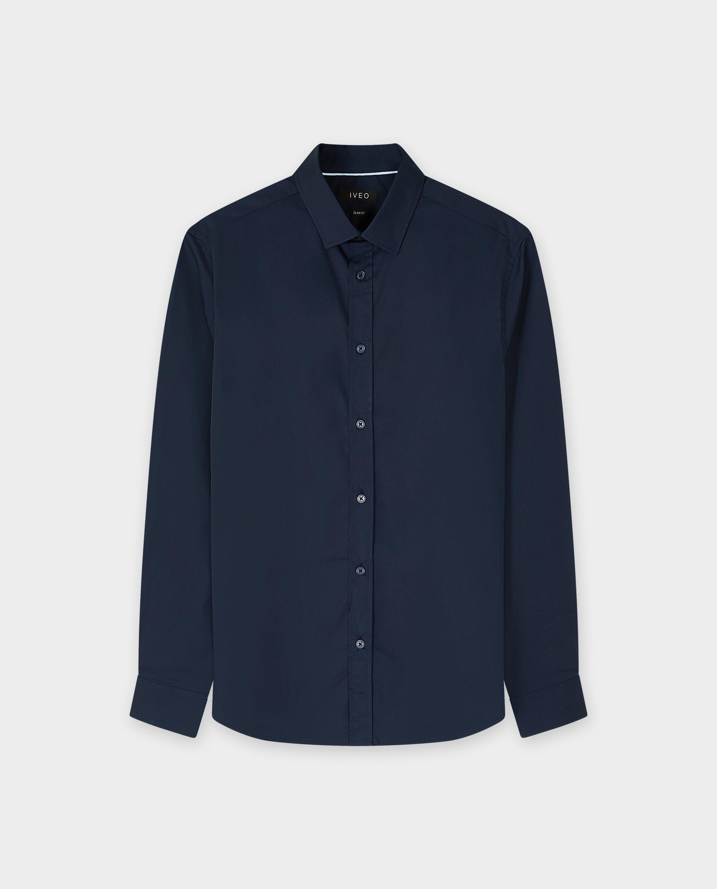 Hemden - Donkerblauw hemd, slim fit