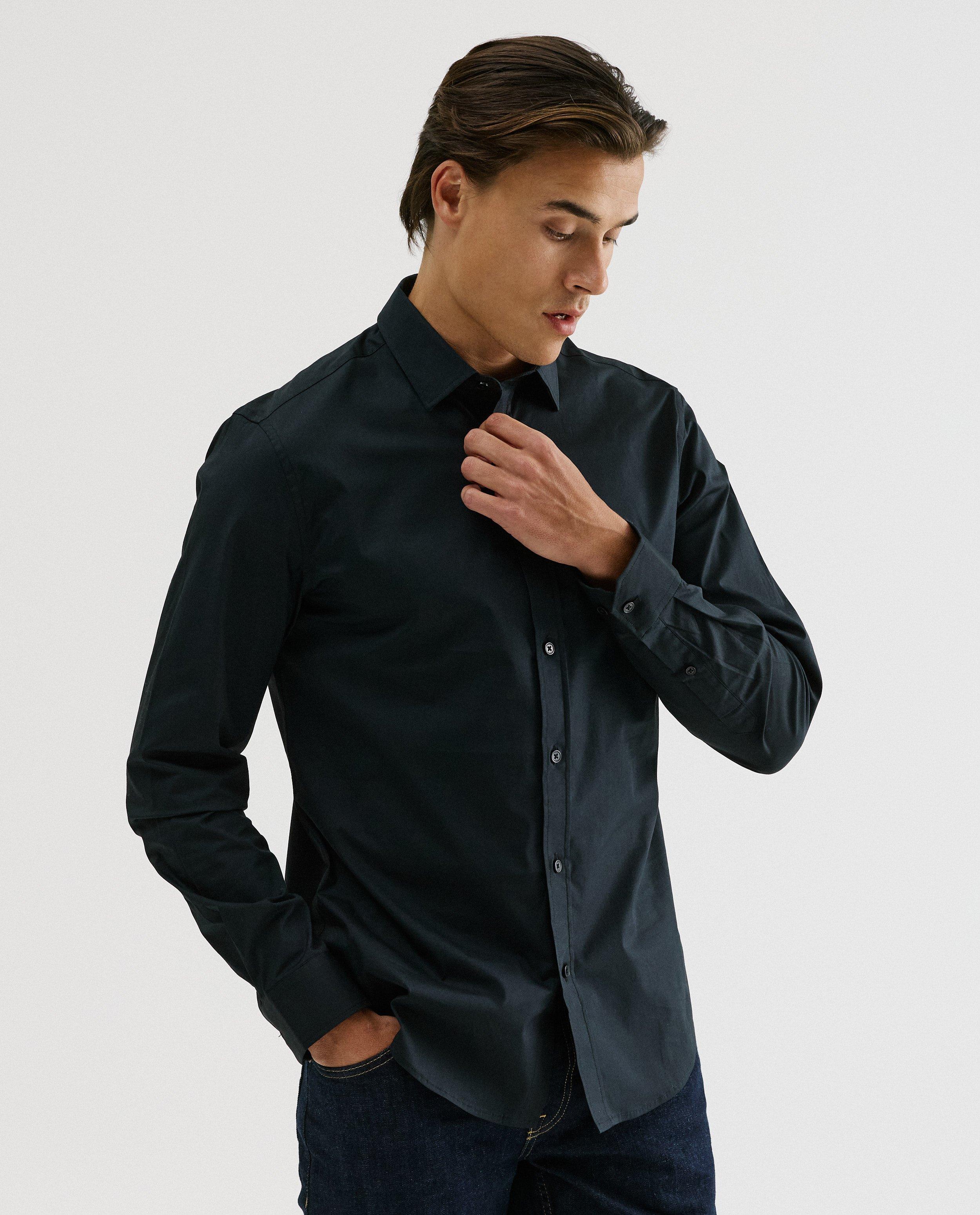 Zwart hemd, slim fit - Product Detail - zwart - afbeelding nummer 1