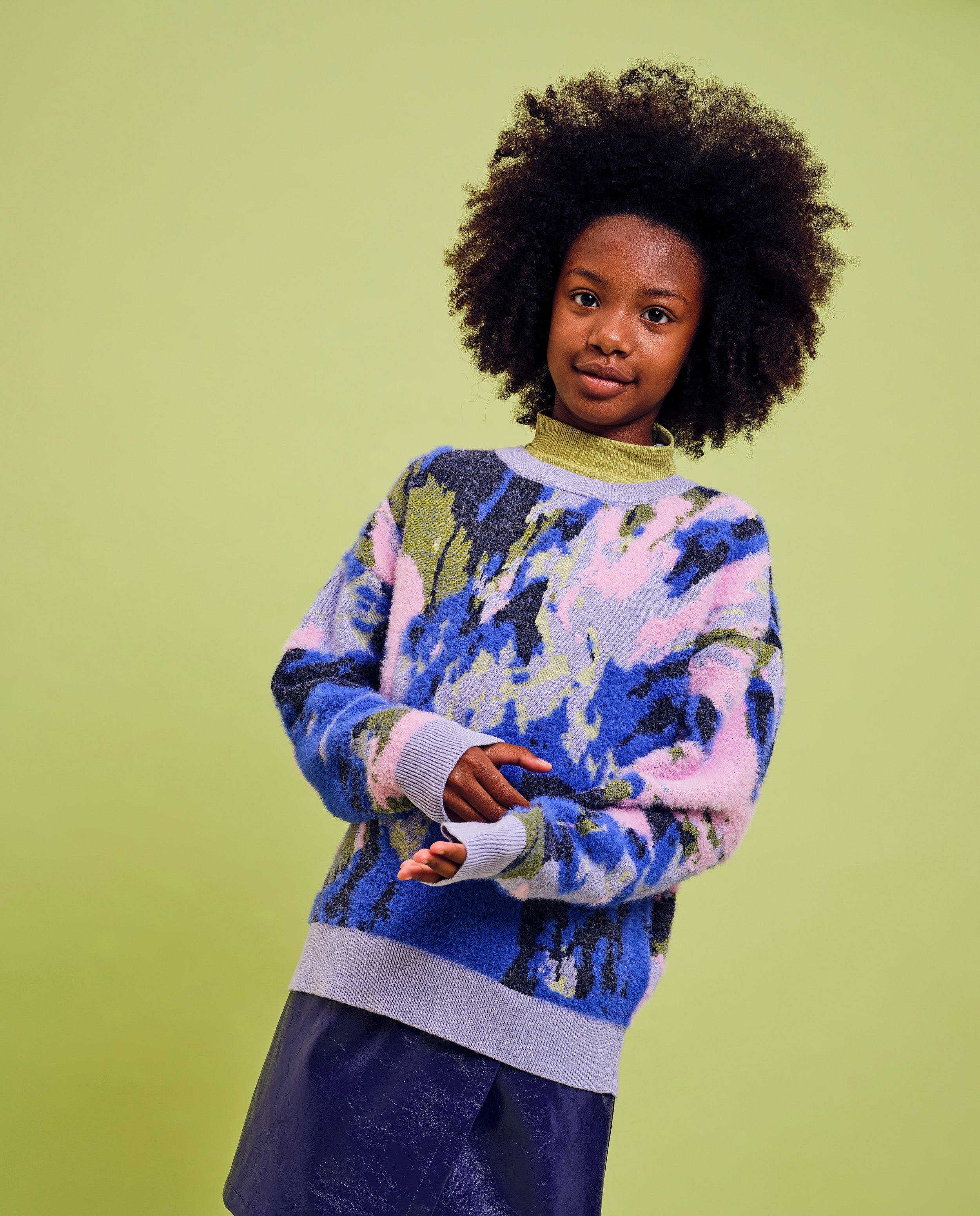 Trui met abstracte print - Product Detail - blauw - afbeelding nummer 1