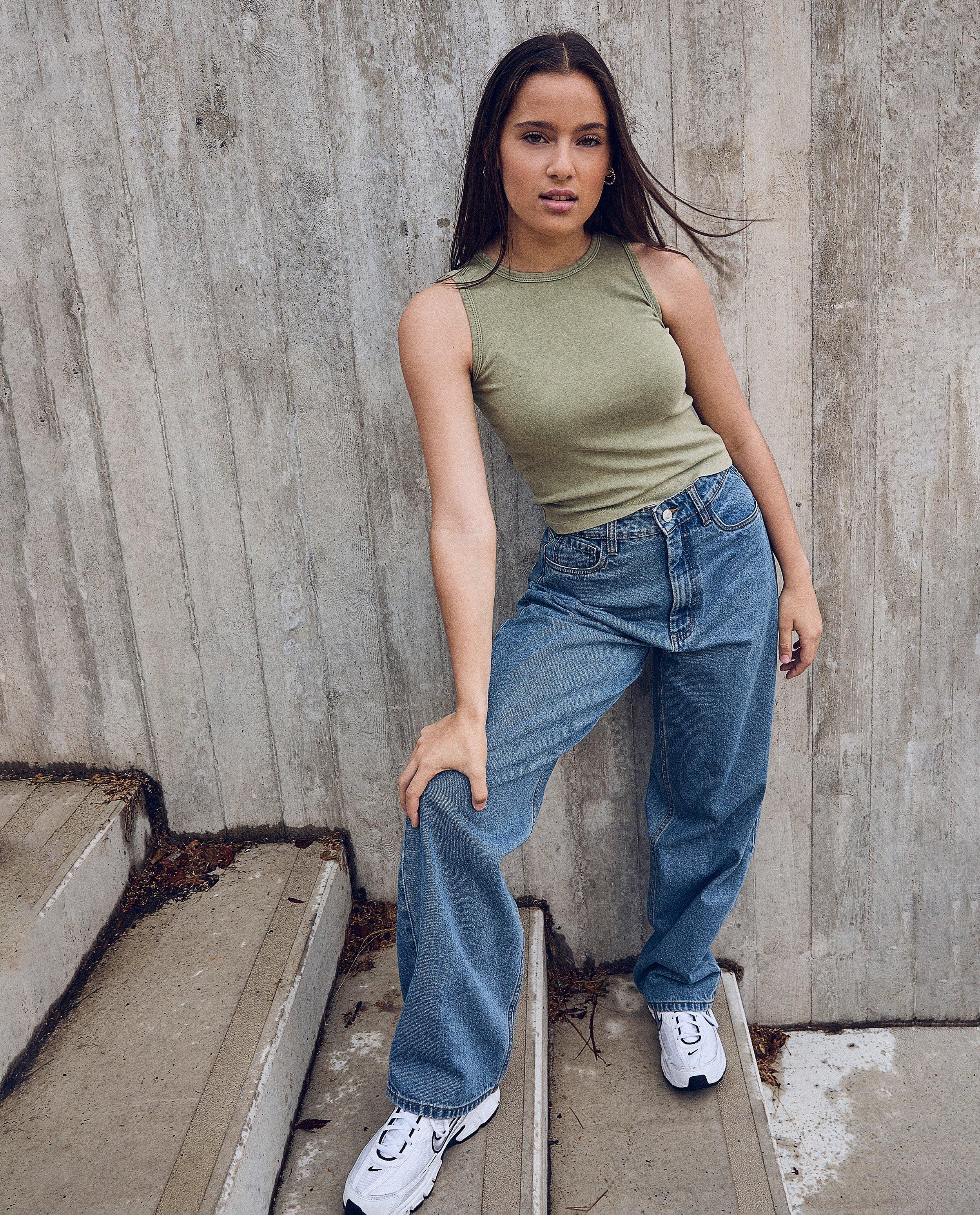 Jeans bleu, coupe baggy - D&eacute;tails du produit - bleu - image num&eacute;ro 1