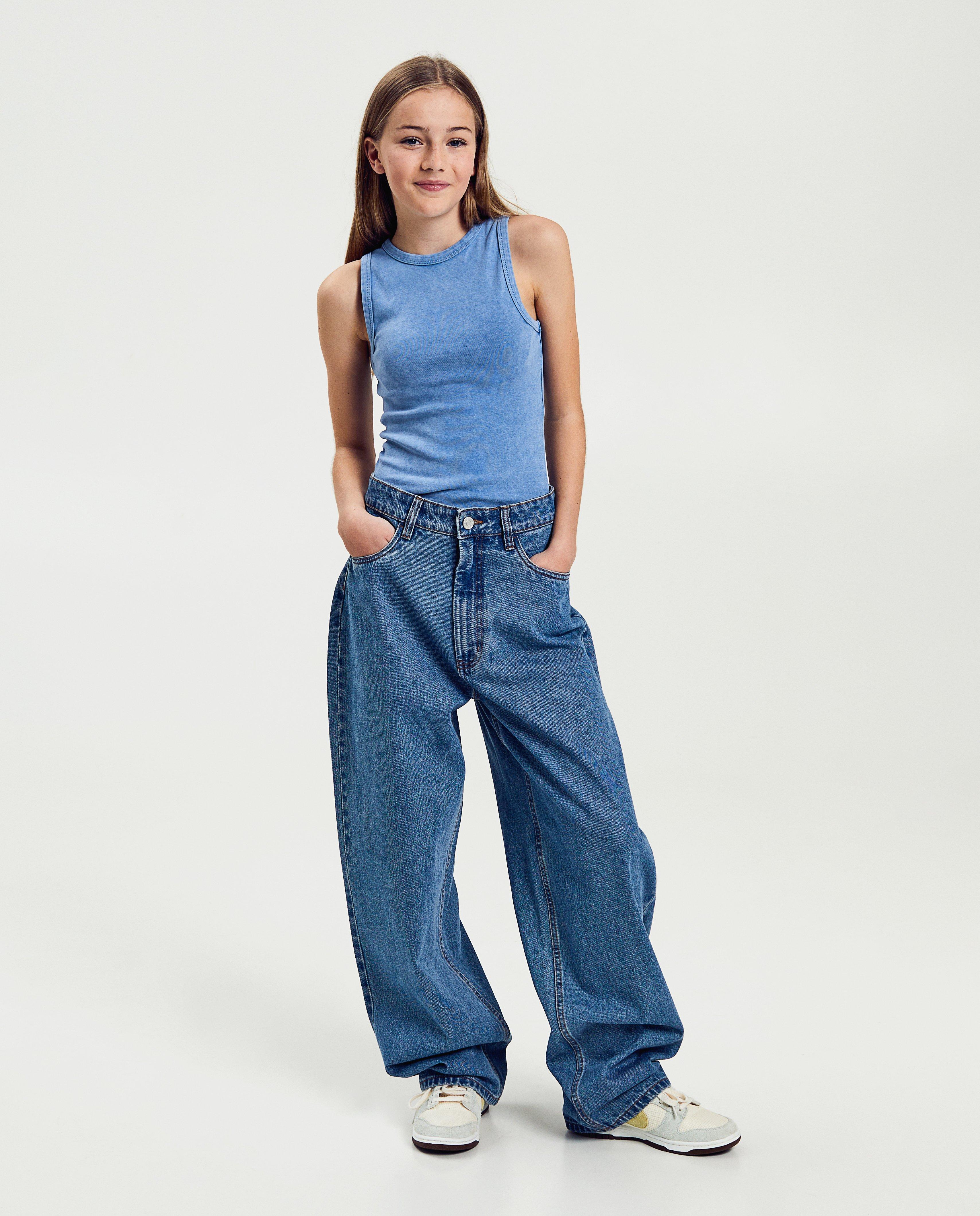 Jeans bleu, coupe baggy - D&eacute;tails du produit - bleu - image num&eacute;ro 2