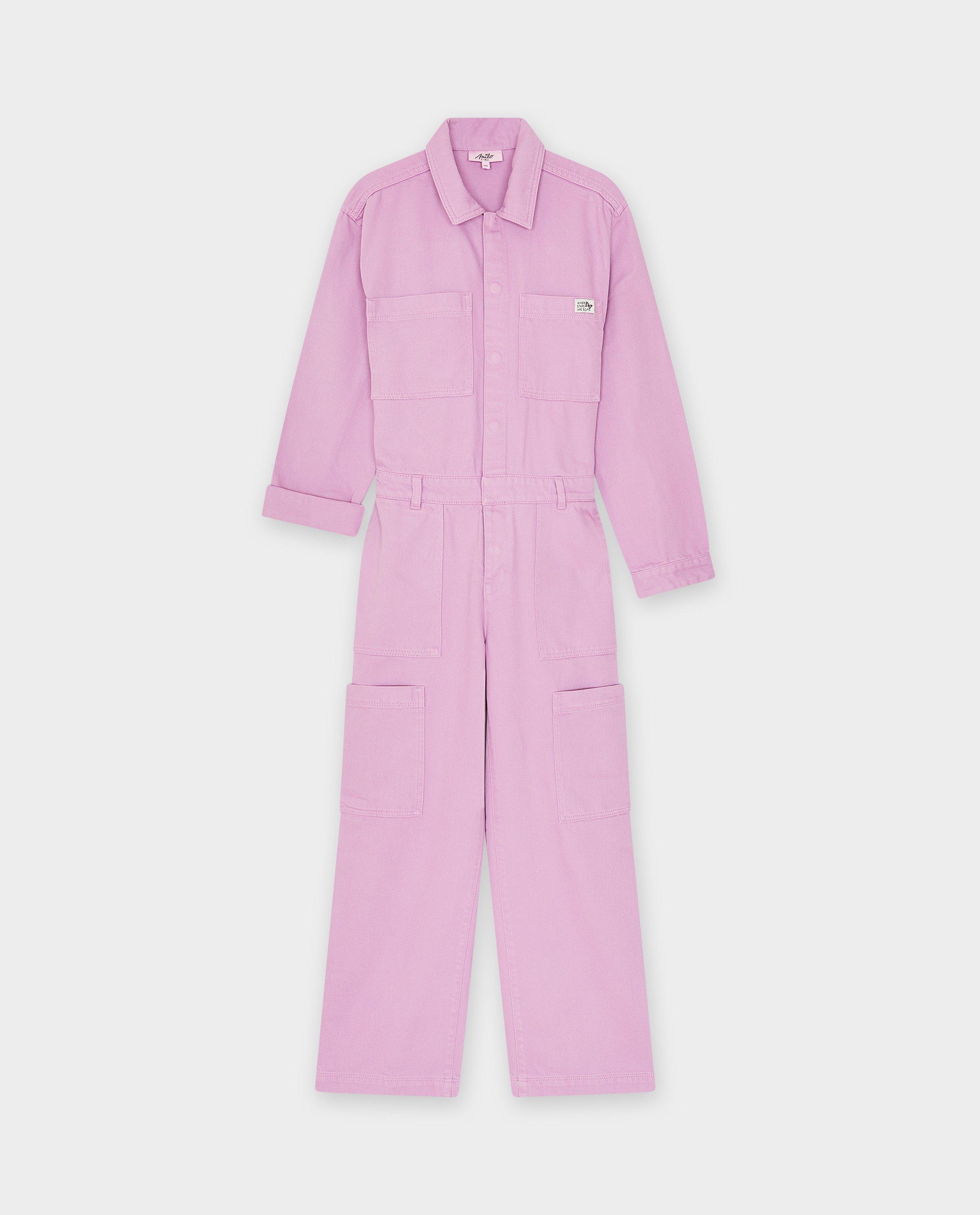 Jumpsuit - Roze jumpsuit van jeans, 6-14 jaar