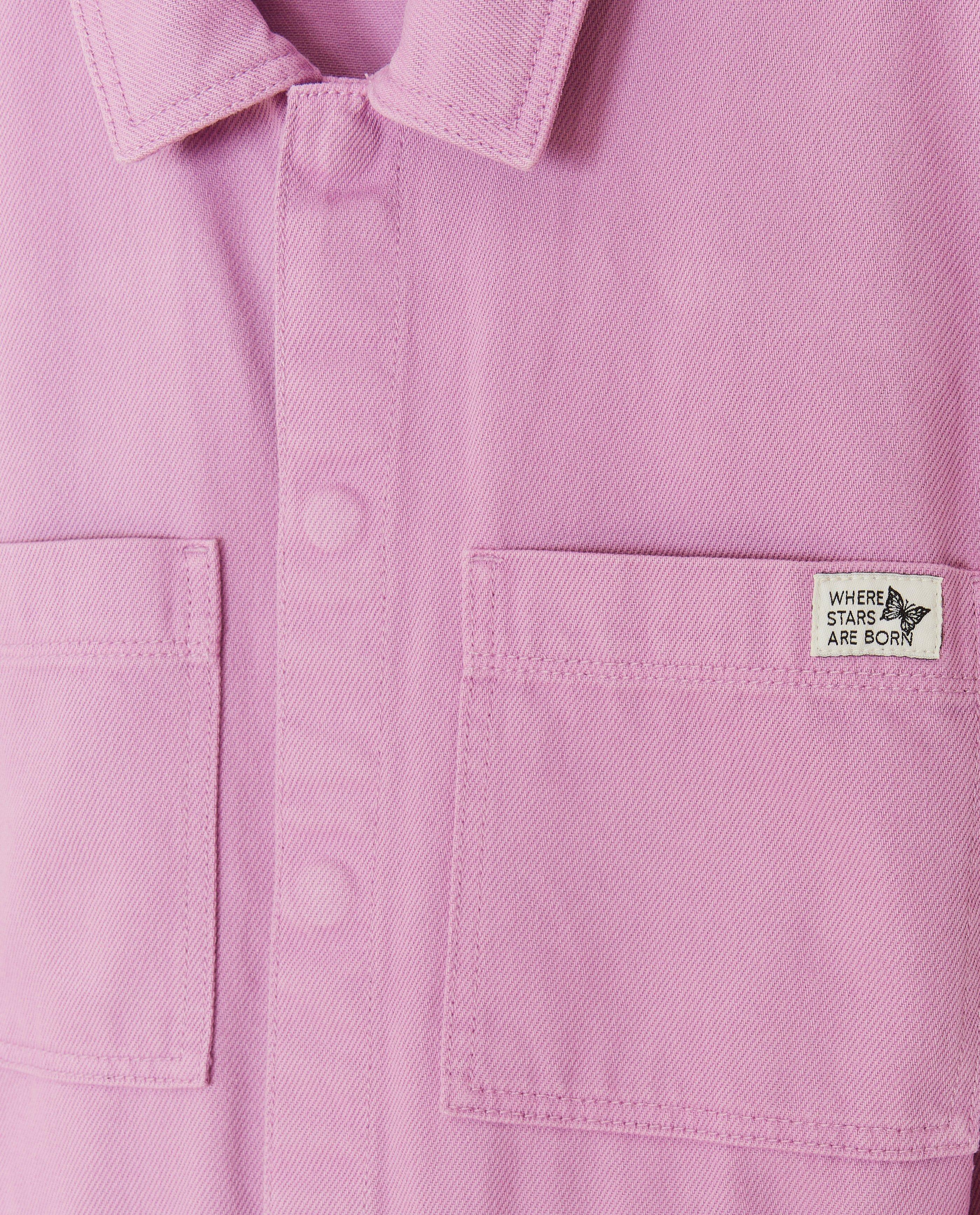 Jumpsuit - Roze jumpsuit van jeans, 6-14 jaar