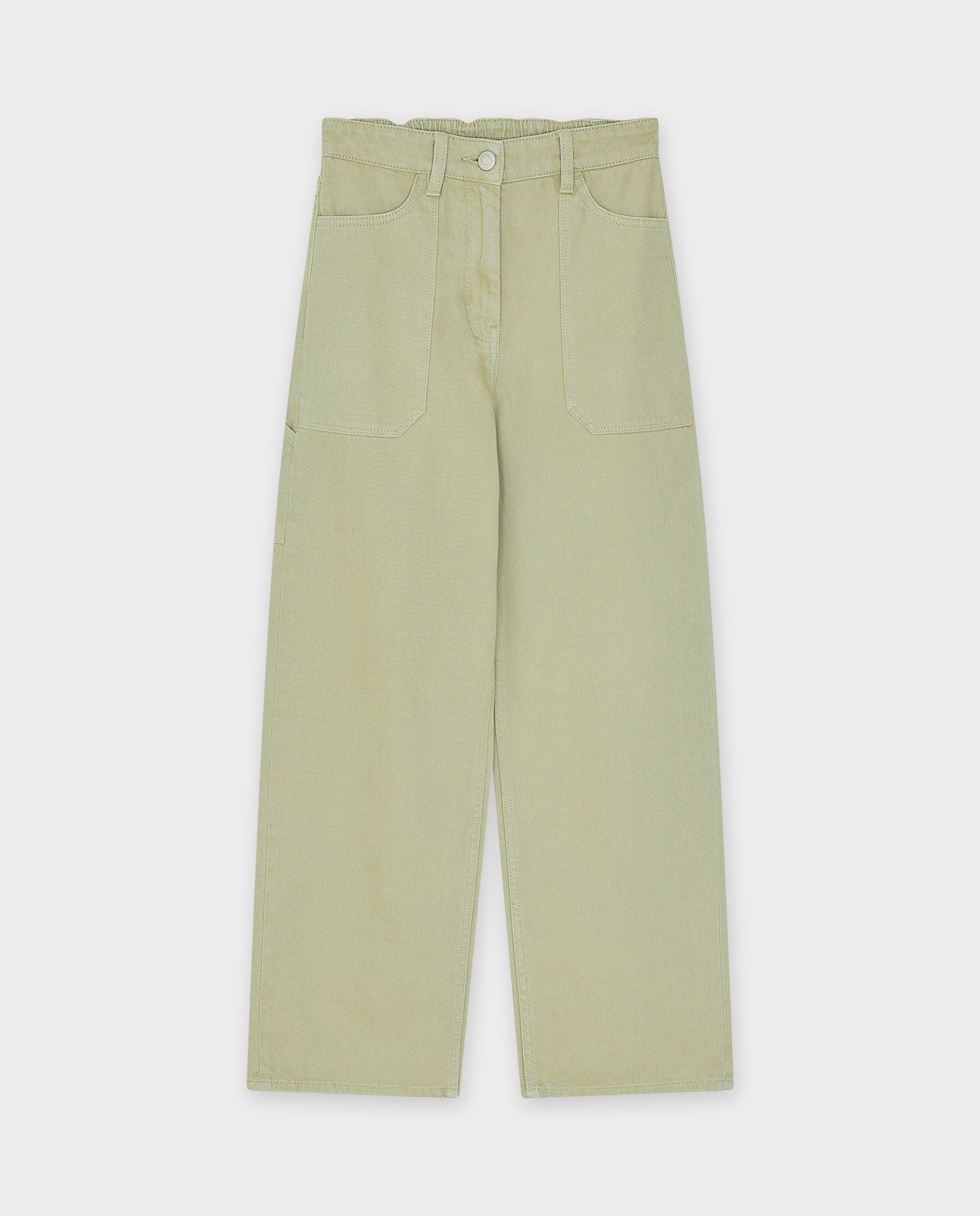 Jeans - Groene jeans, straight fit, 6-14 jaar