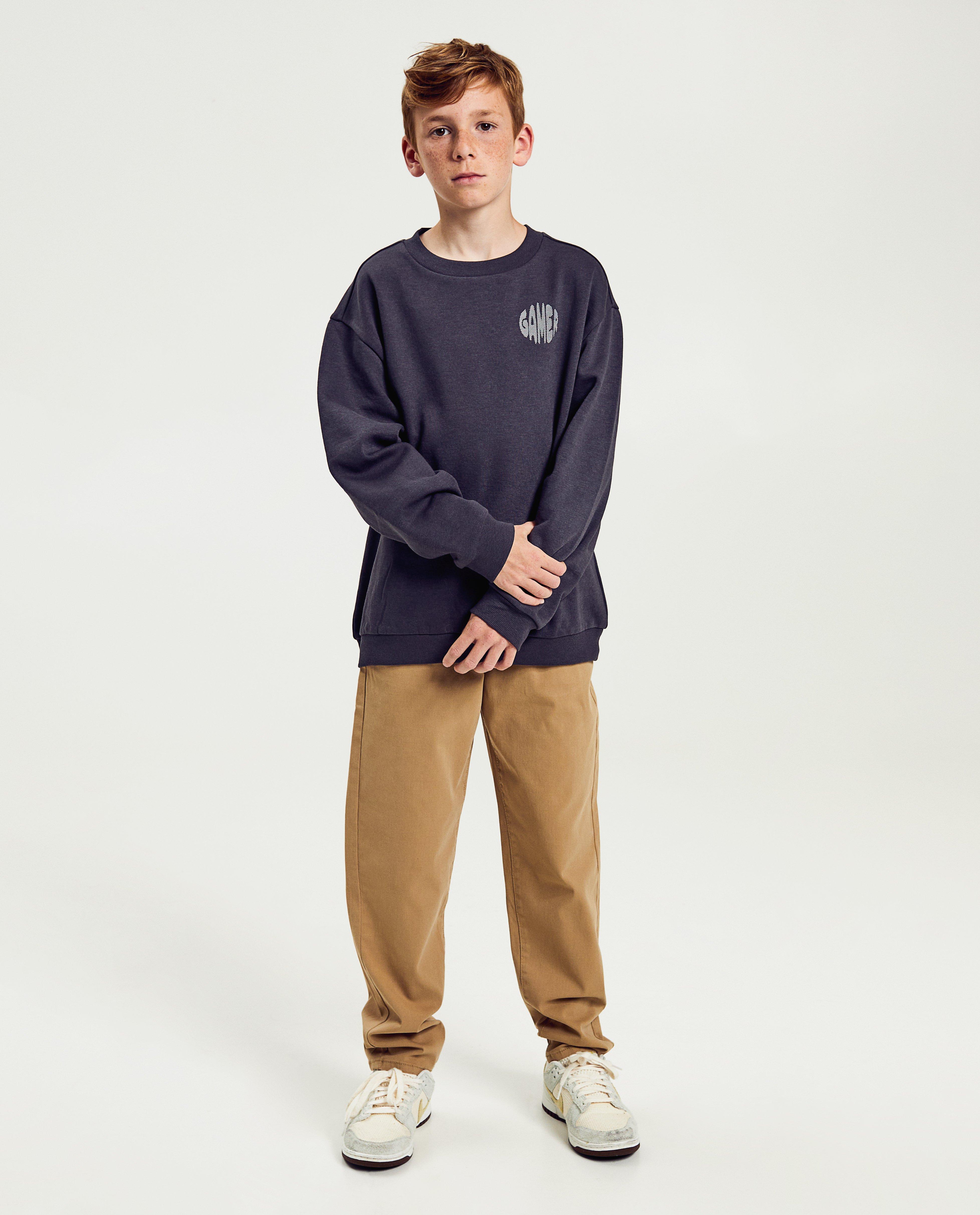 Donkergrijze broek, baggy fit - null - Besties