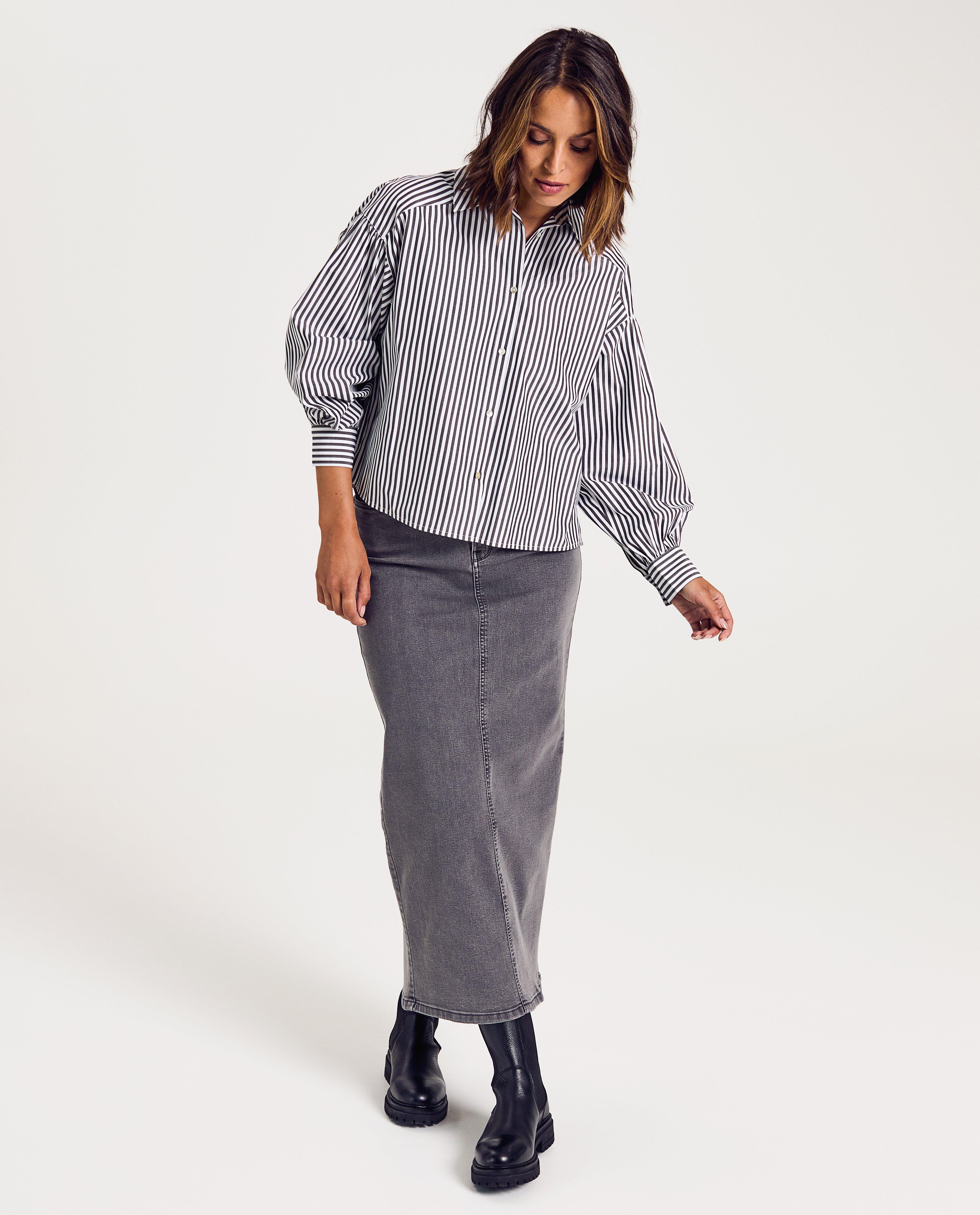 Jupes - Jupe grise en jeans