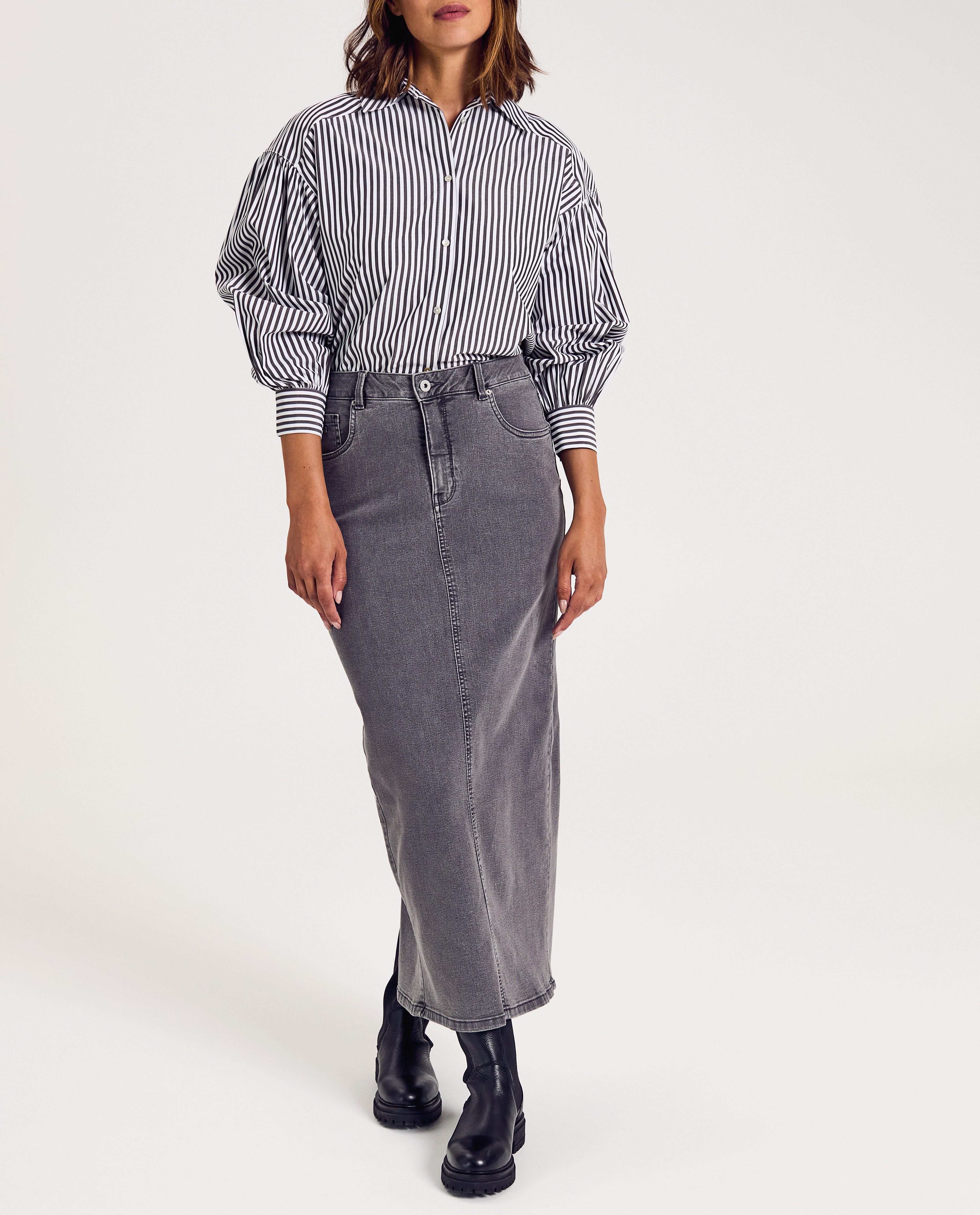 Jupes - Jupe grise en jeans