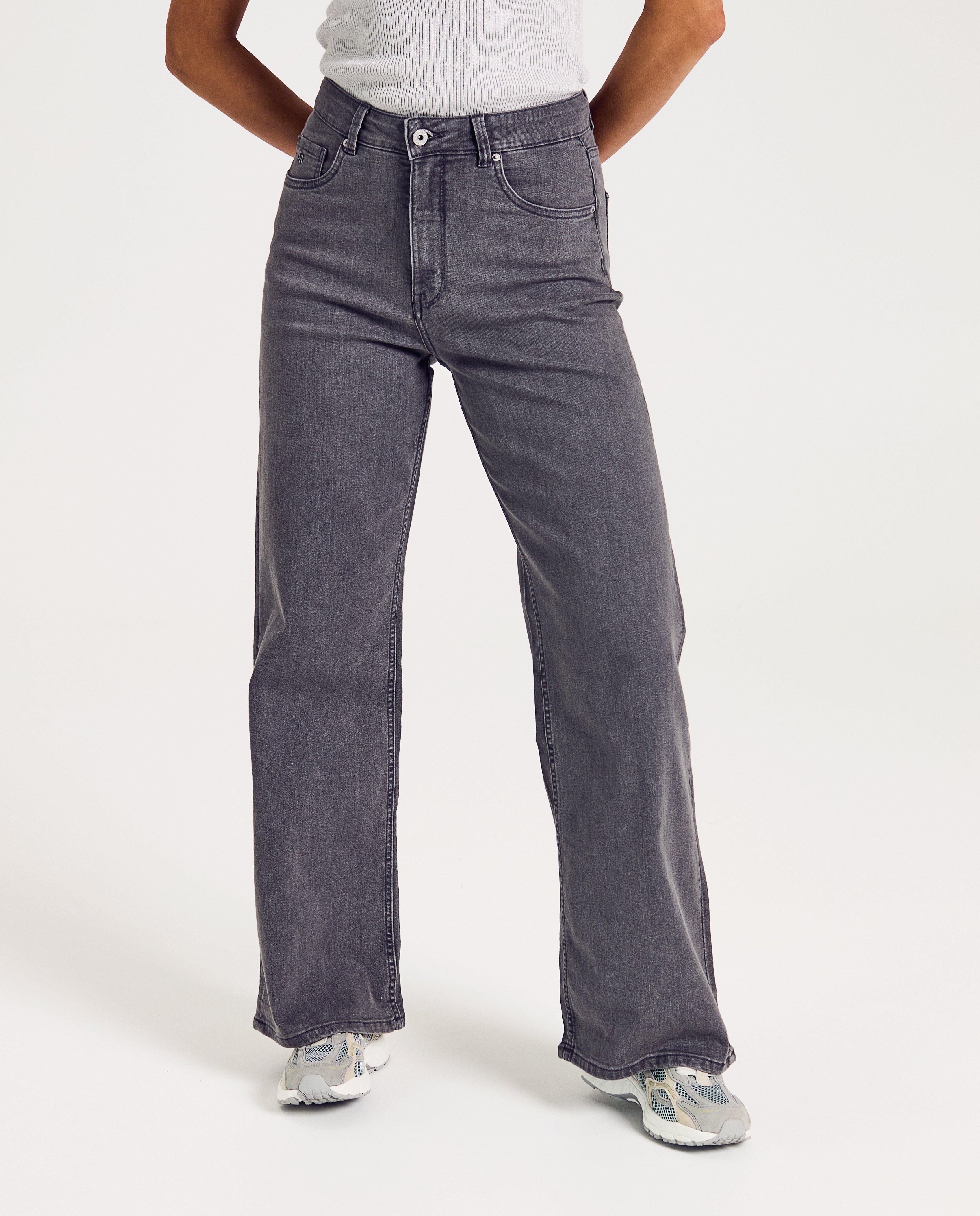 Jeans - Grijze jeans, wide fit