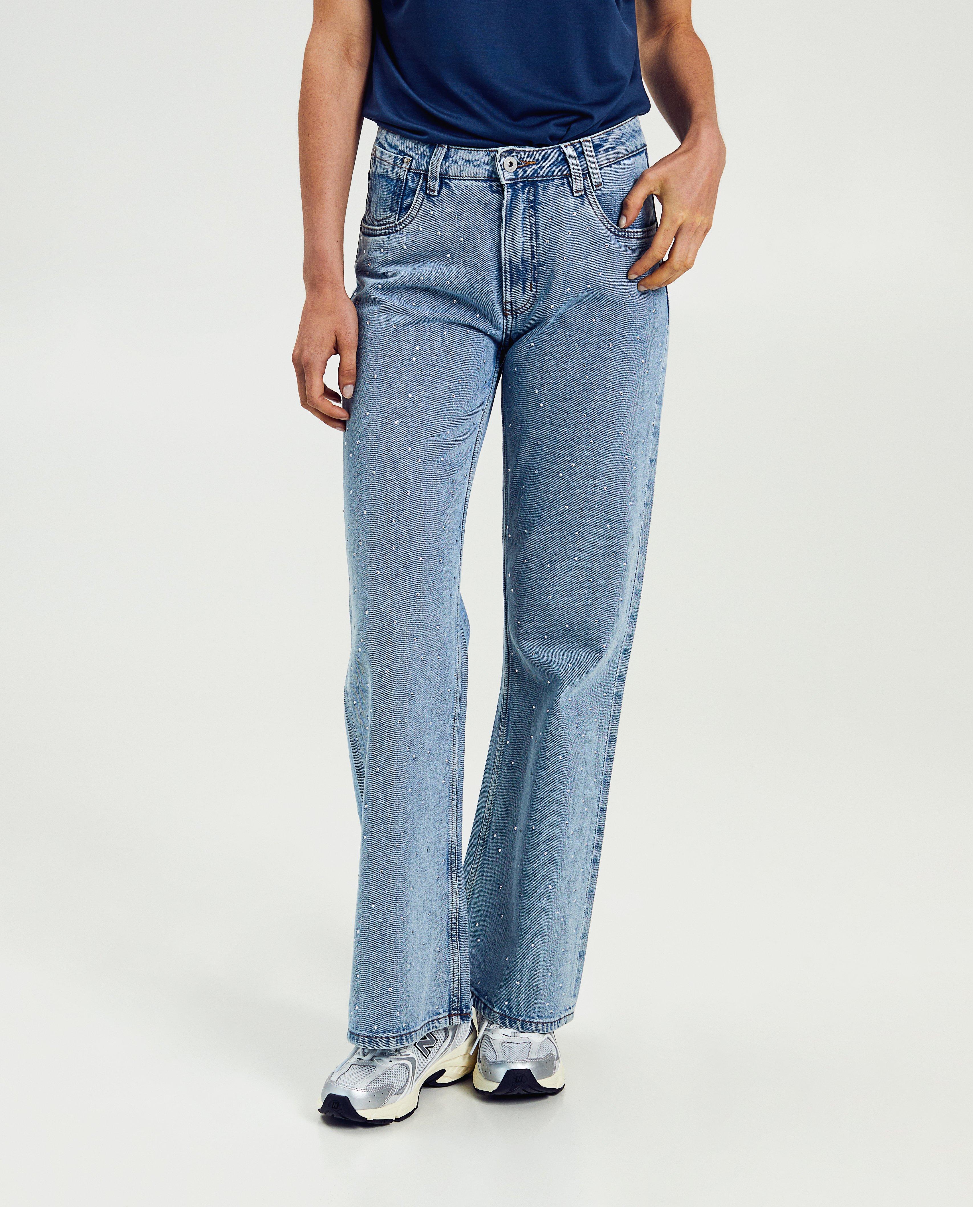 Jeans - Jeans met strass-steentjes, flared fit