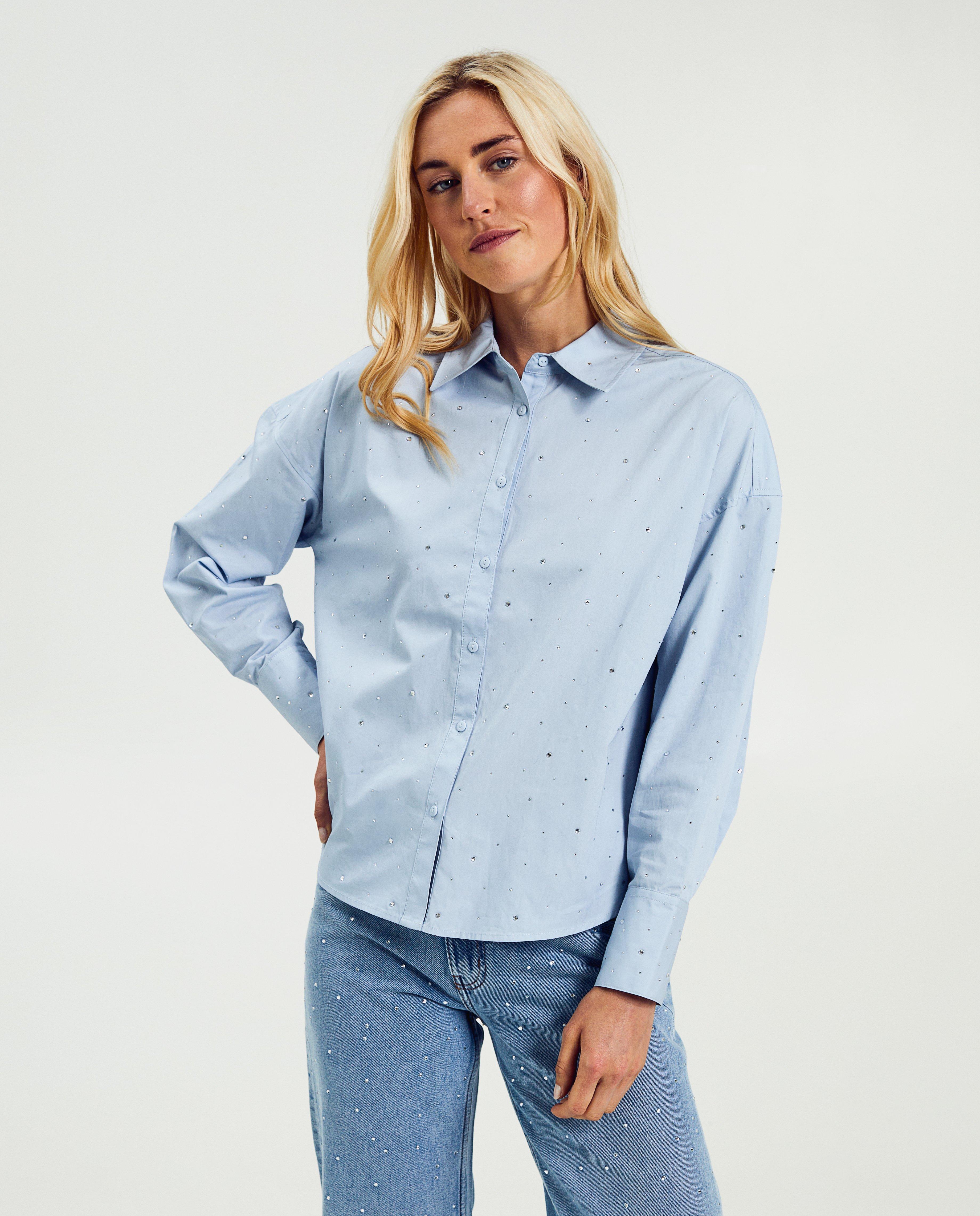 Lichtblauw hemd met strass-steentjes - Product Detail - lichtblauw - afbeelding nummer 3