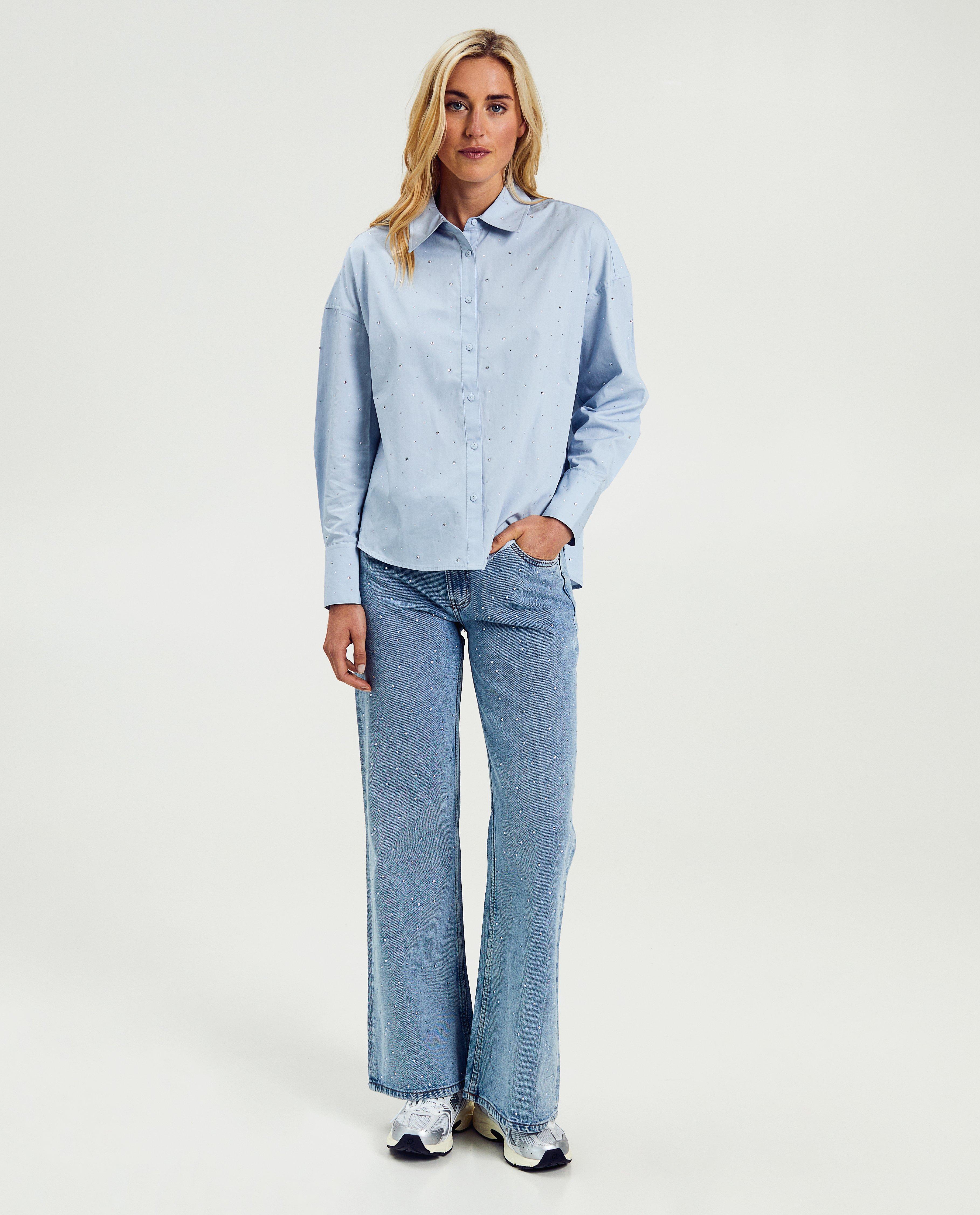 Lichtblauw hemd met strass-steentjes - Product Detail - lichtblauw - afbeelding nummer 4