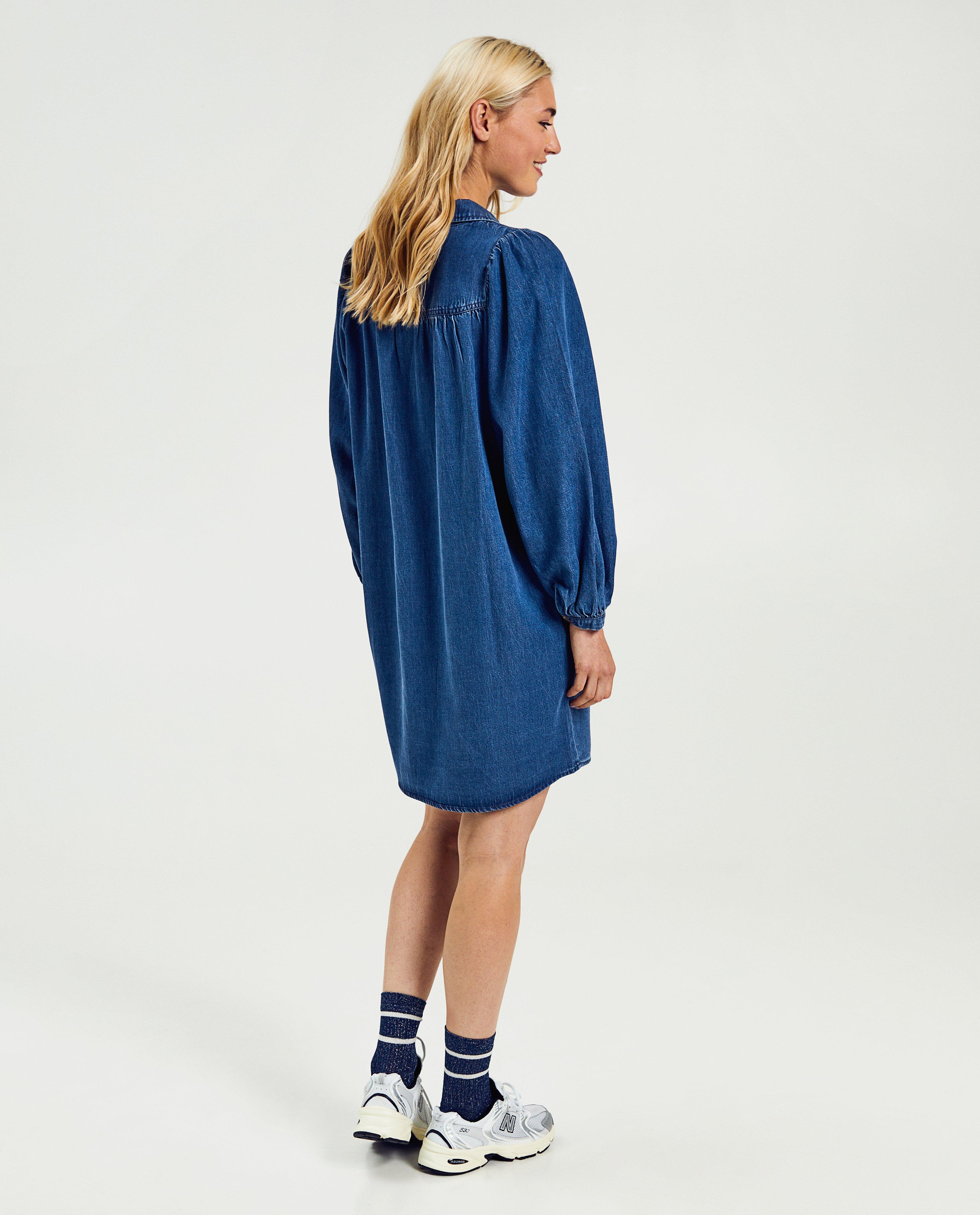 Kleedjes - Donkerblauwe jeansjurk