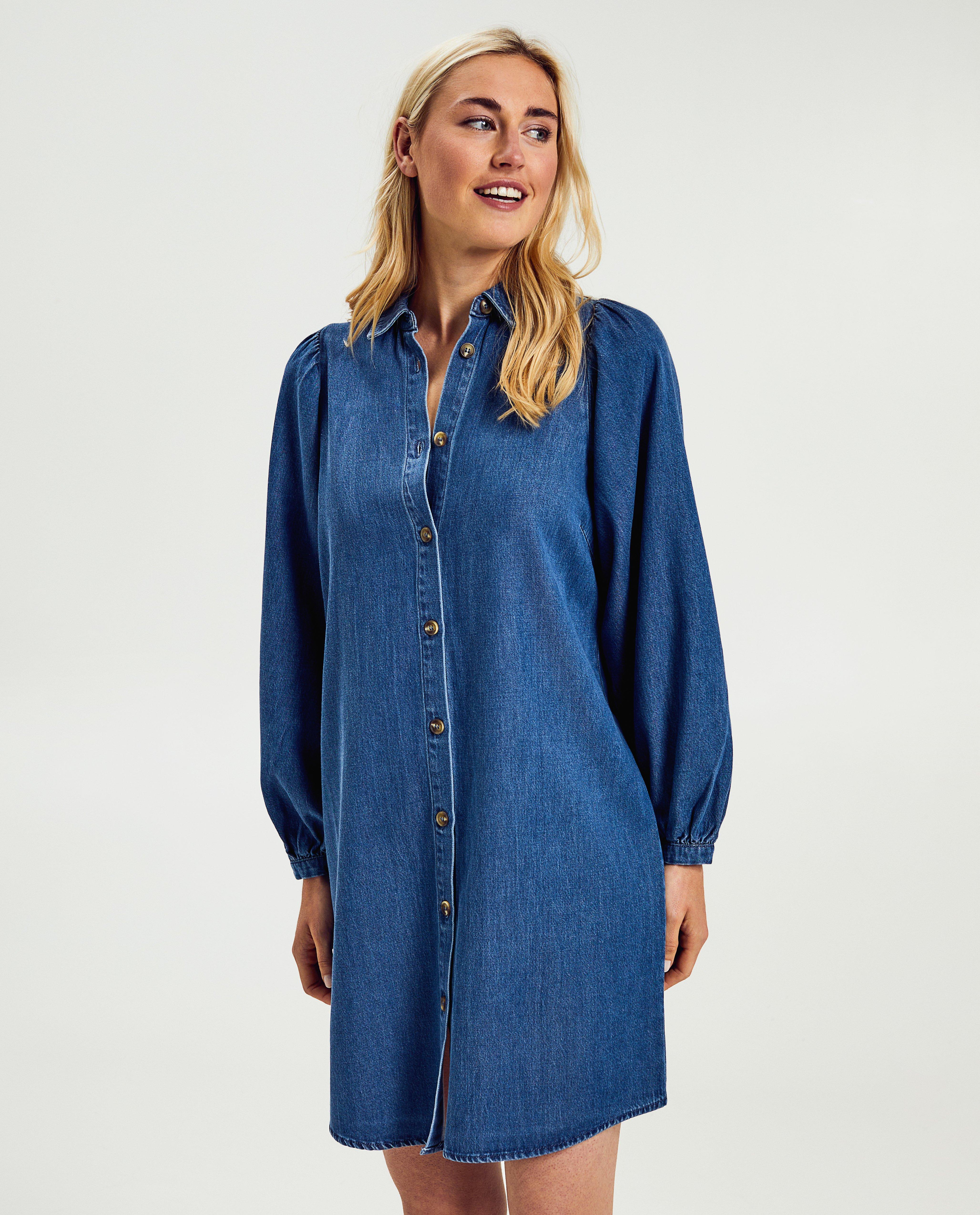 Kleedjes - Donkerblauwe jeansjurk
