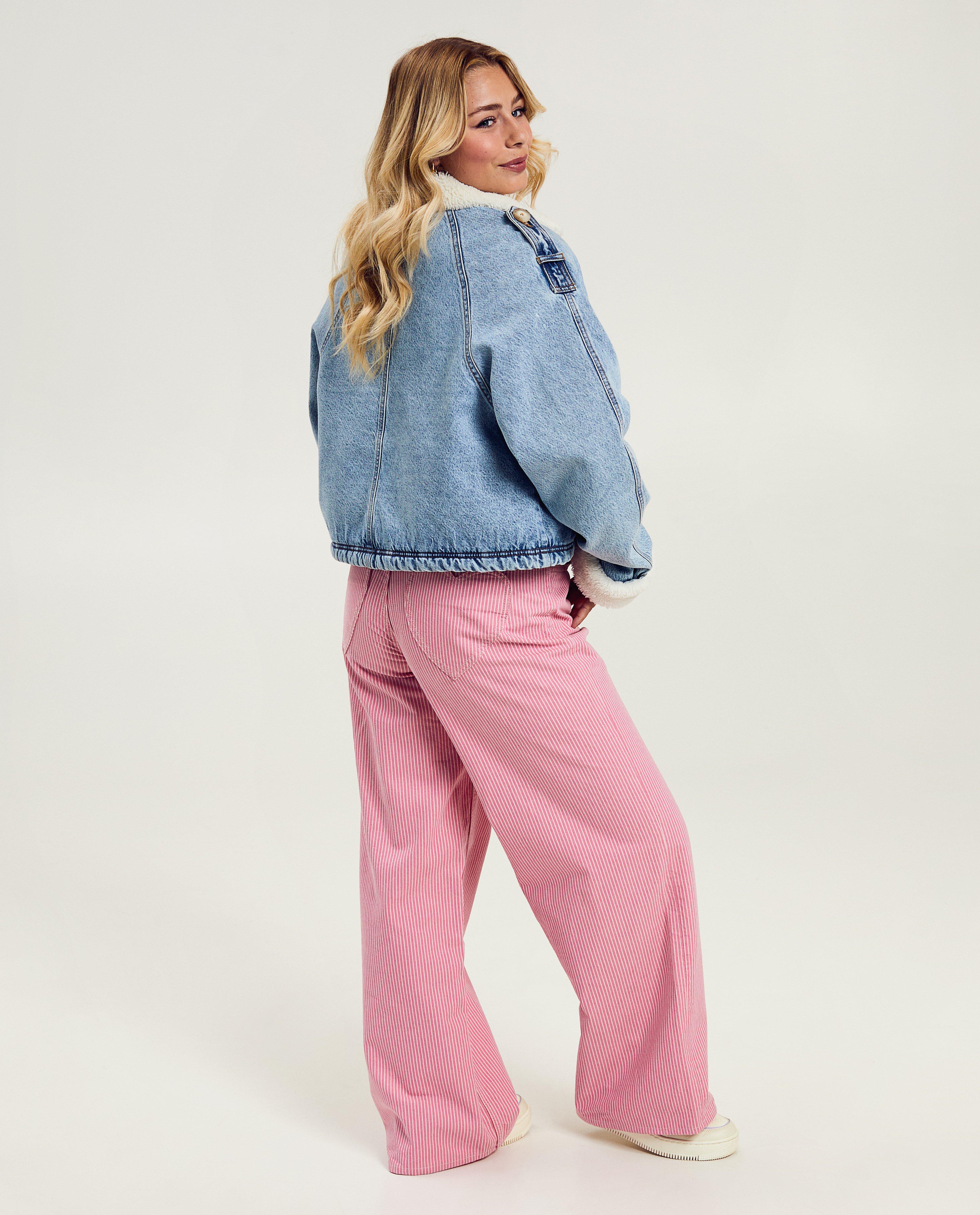 Poncho's en teddy's - Jeansjas met teddy voering