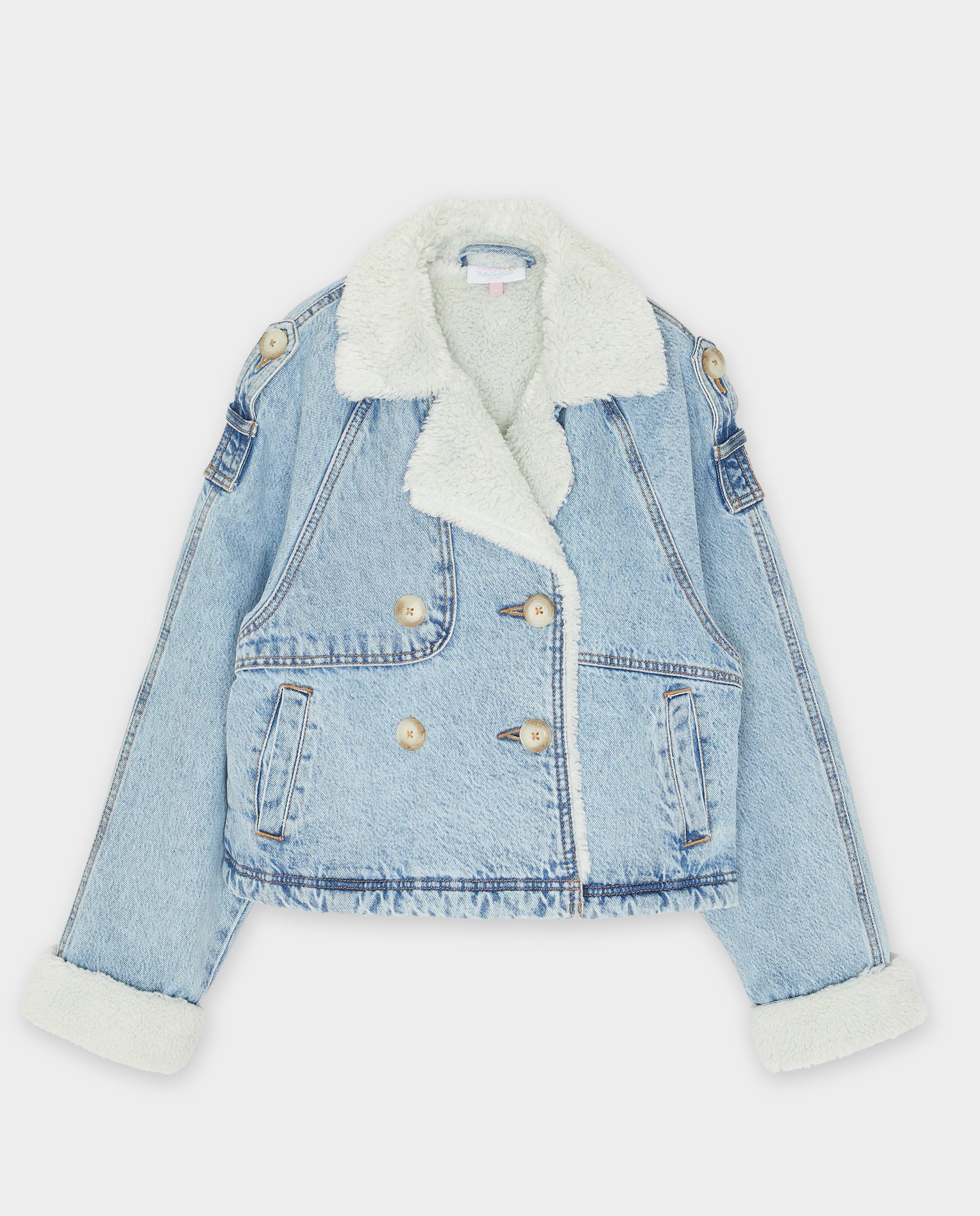 Poncho's en teddy's - Jeansjas met teddy voering