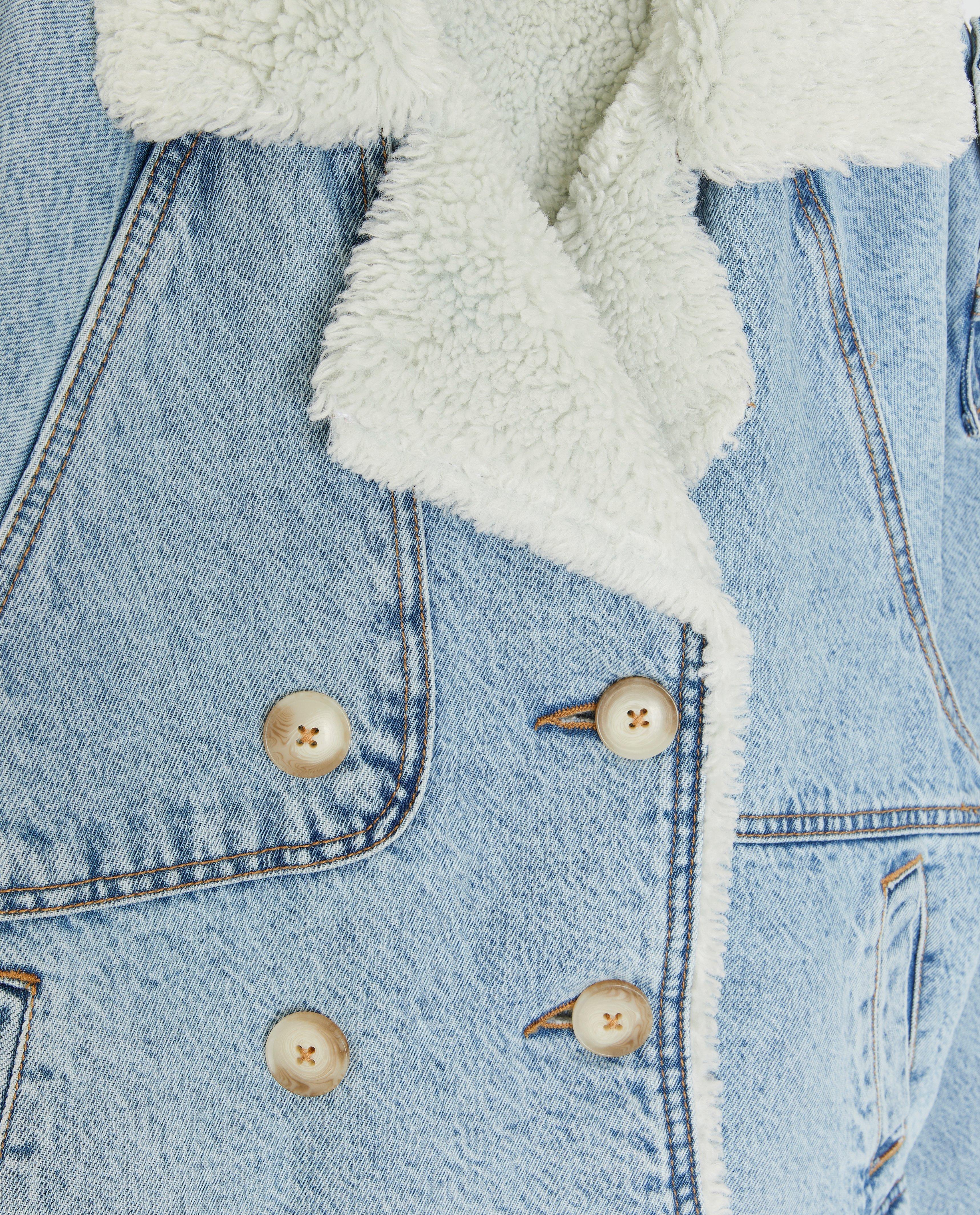 Poncho's en teddy's - Jeansjas met teddy voering