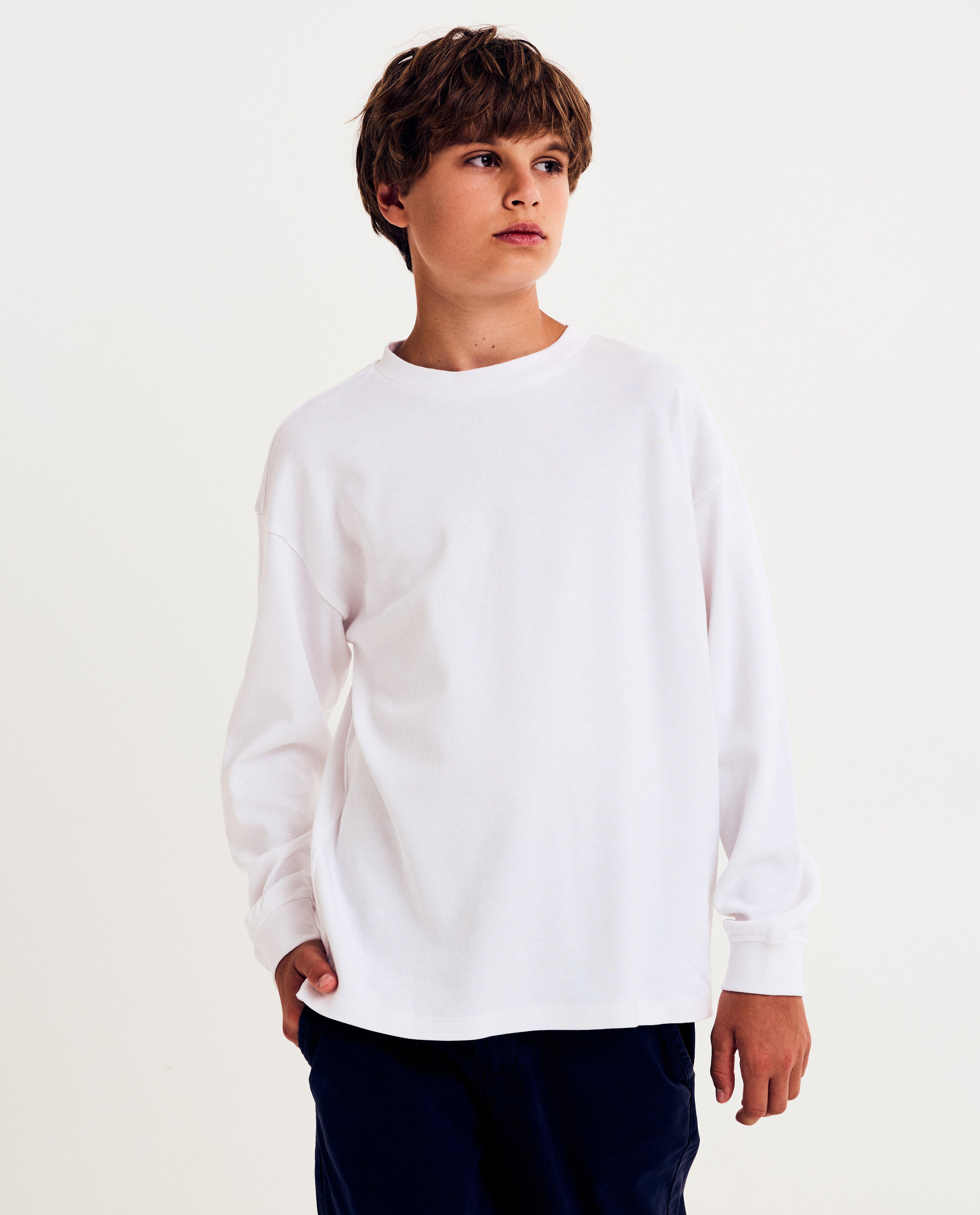 Witte longsleeve, schooluniform - null - Fish & Chips