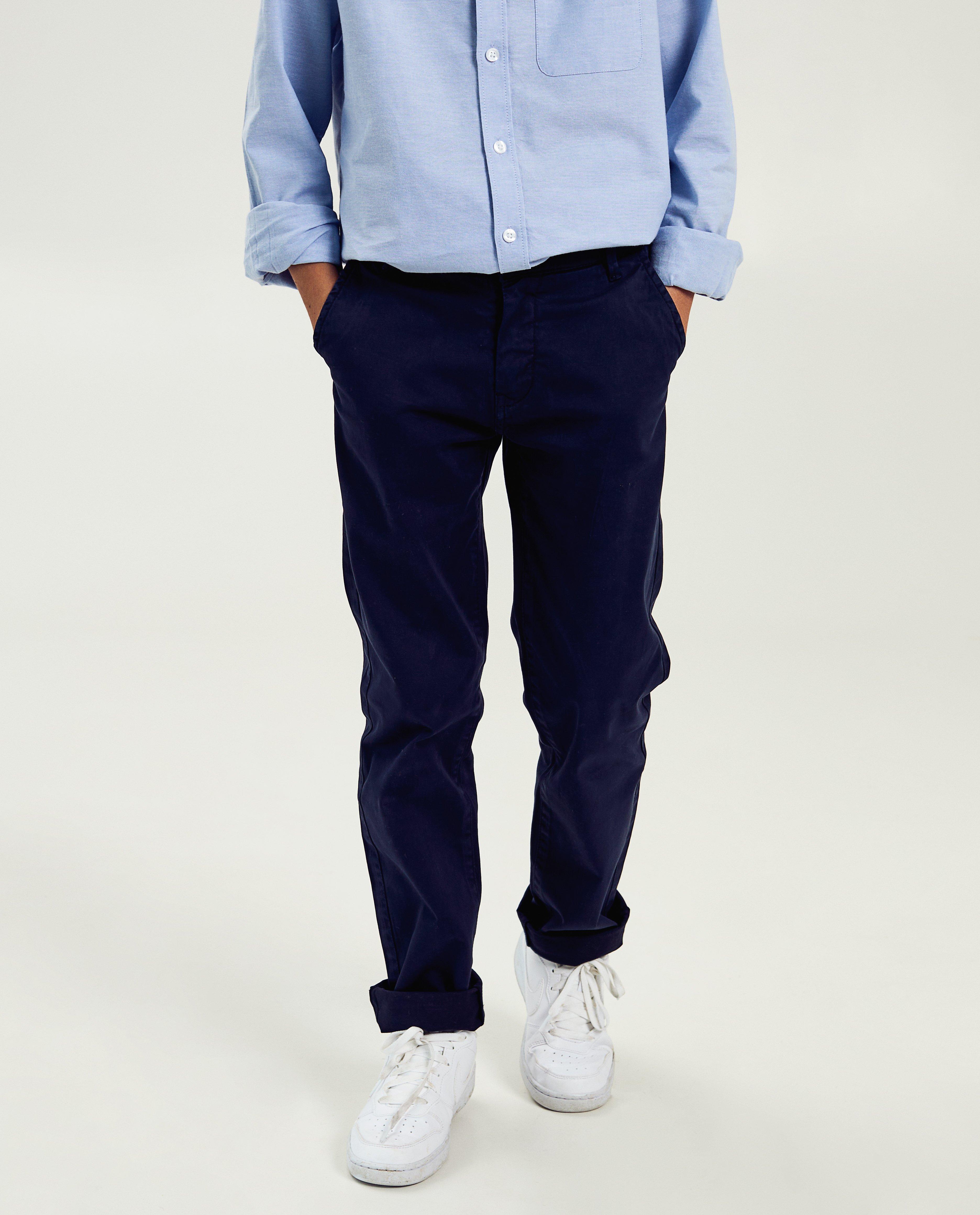 Broeken - Donkerblauwe broek, straight fit