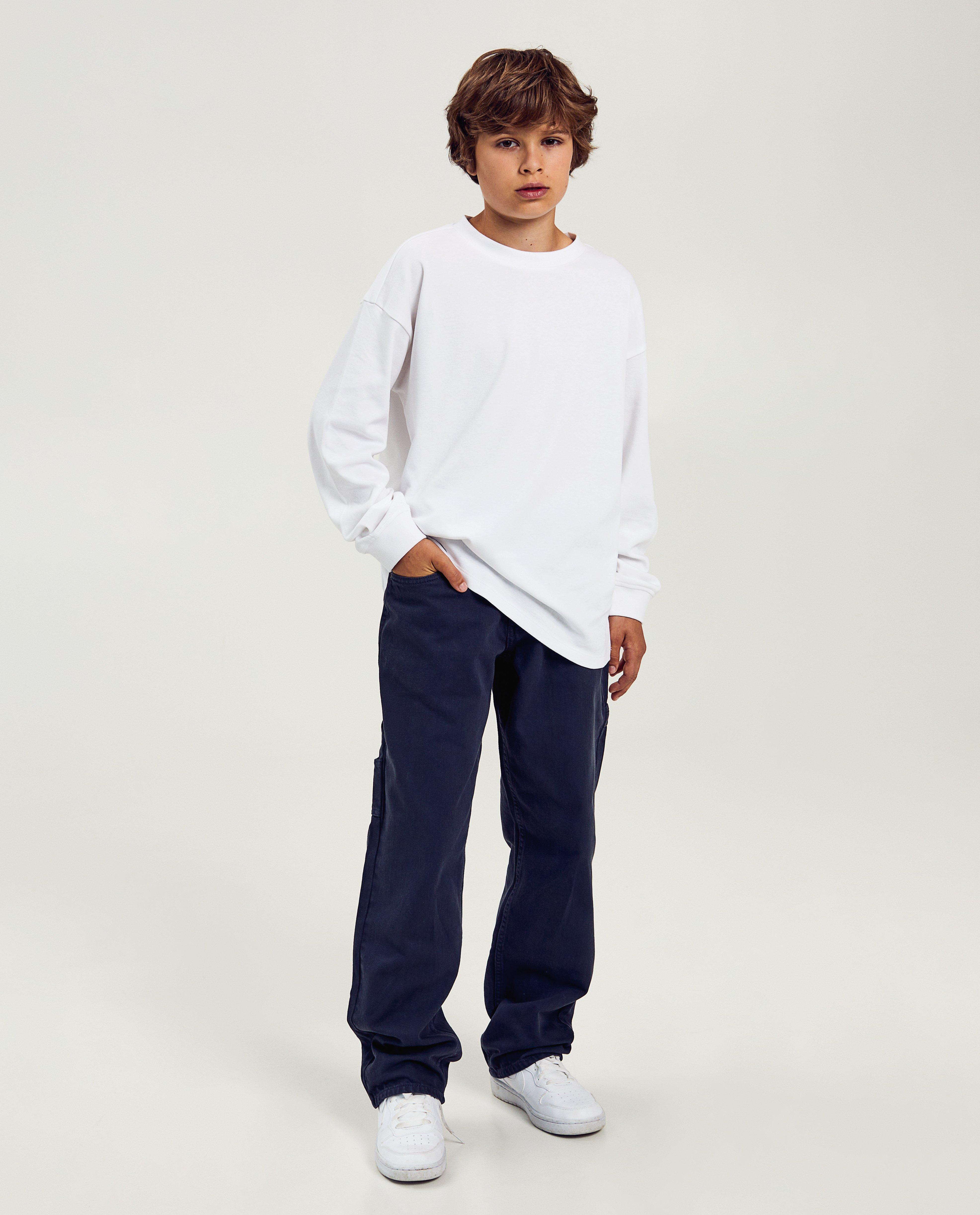 Broeken - Donkerblauwe broek, loose fit