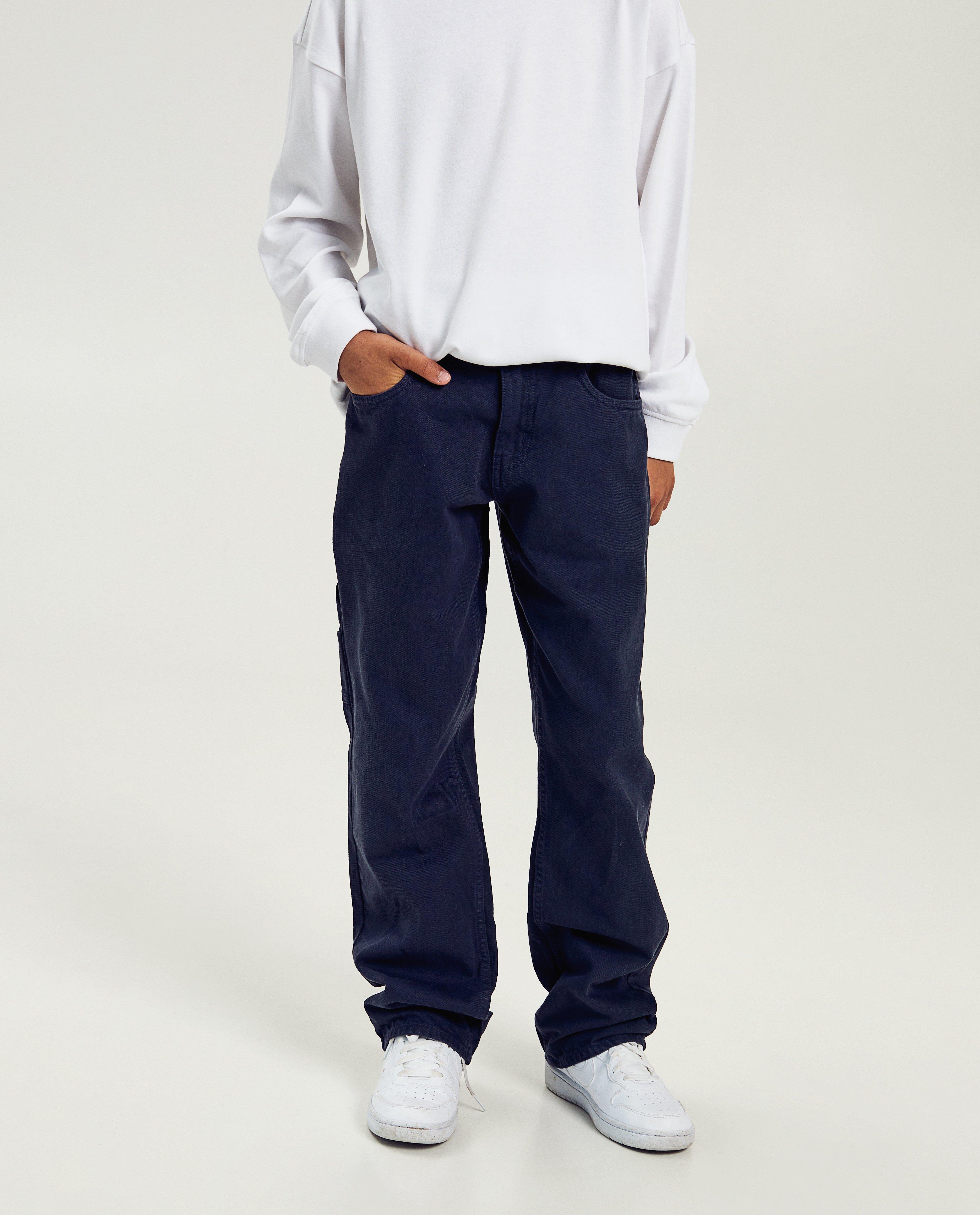 Broeken - Donkerblauwe broek, loose fit