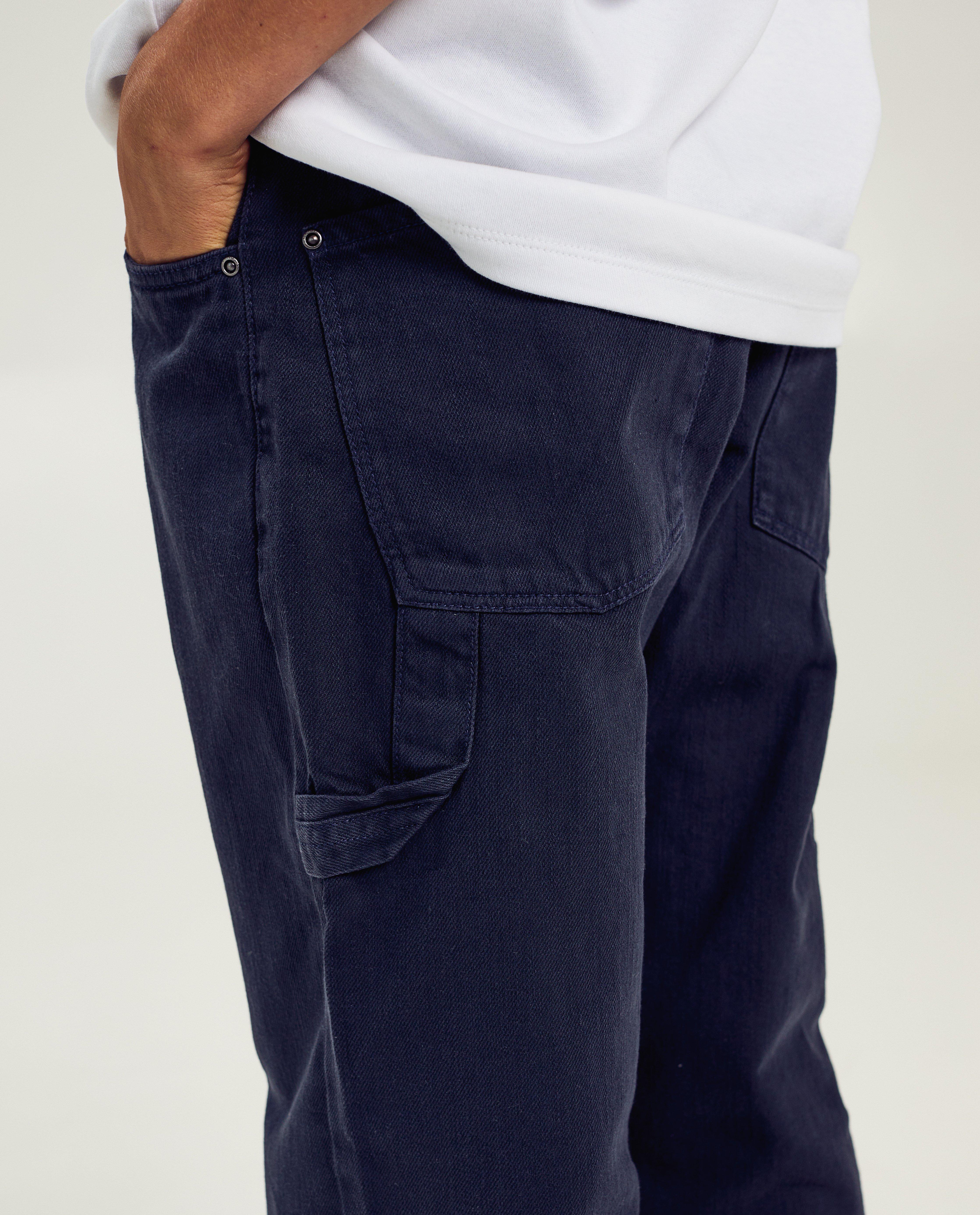 Broeken - Donkerblauwe broek, loose fit