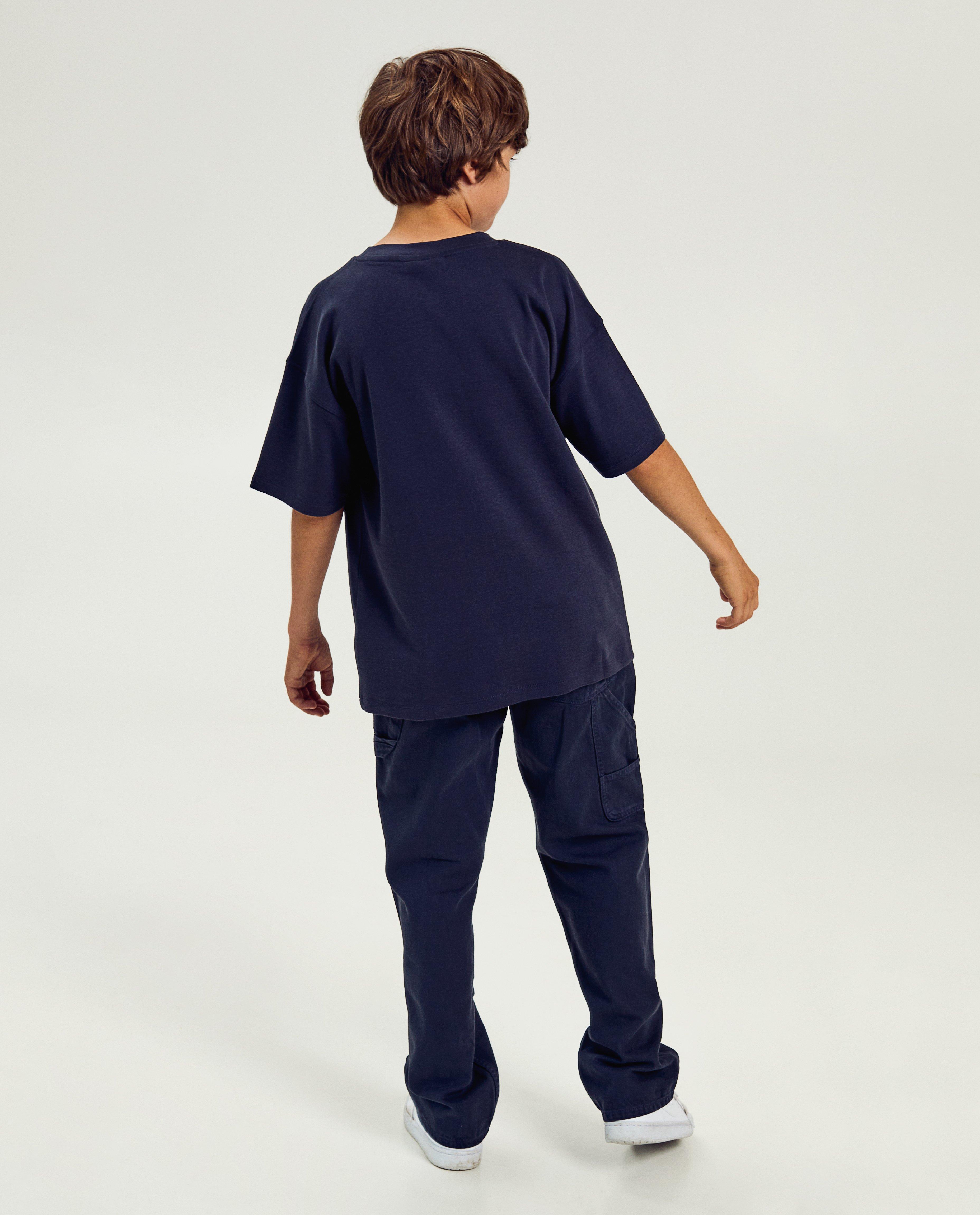 Wit T-shirt, schooluniform - Product Detail - donkerblauw - afbeelding nummer 3