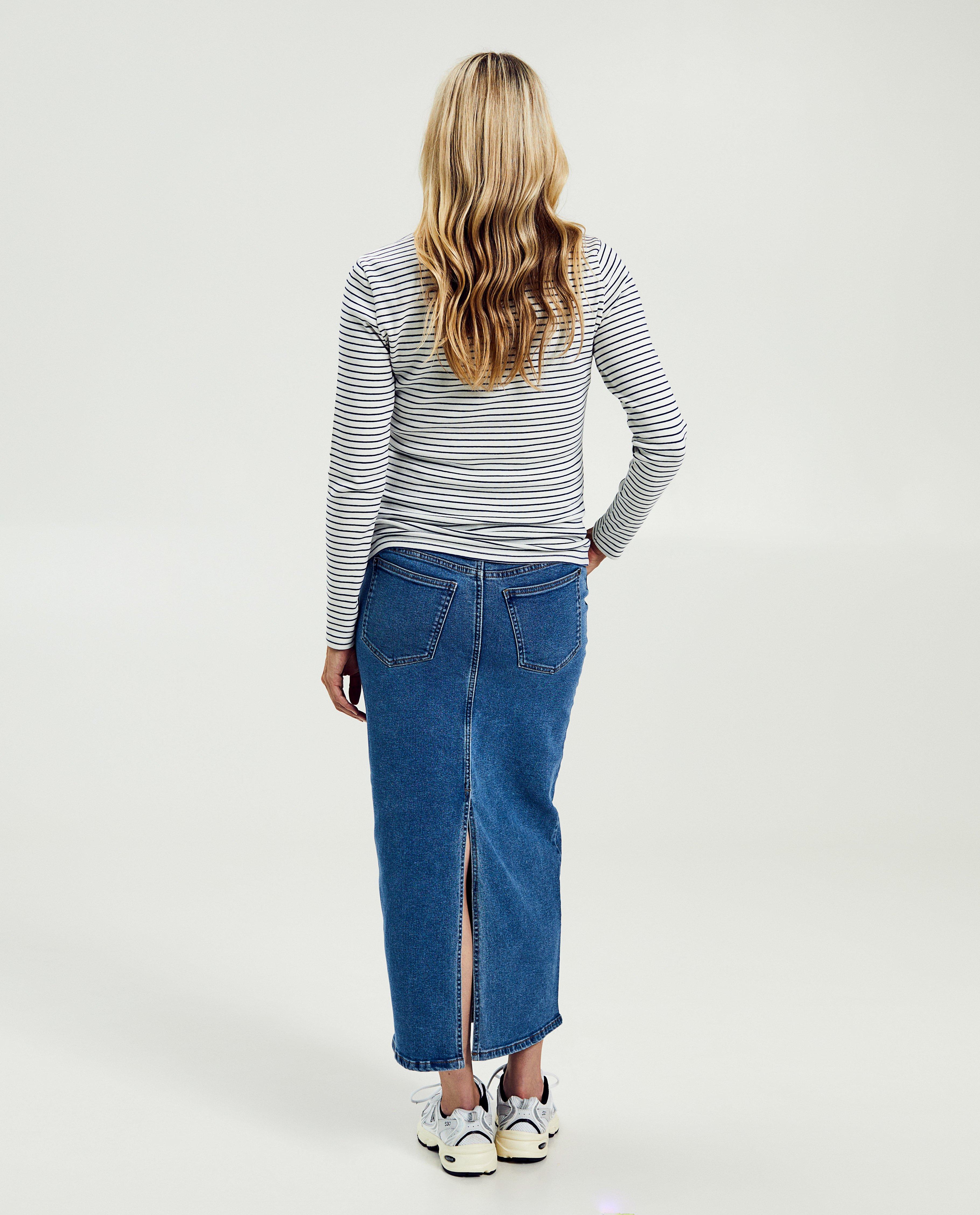 Jupes - Jupe bleue en jeans, grossesse