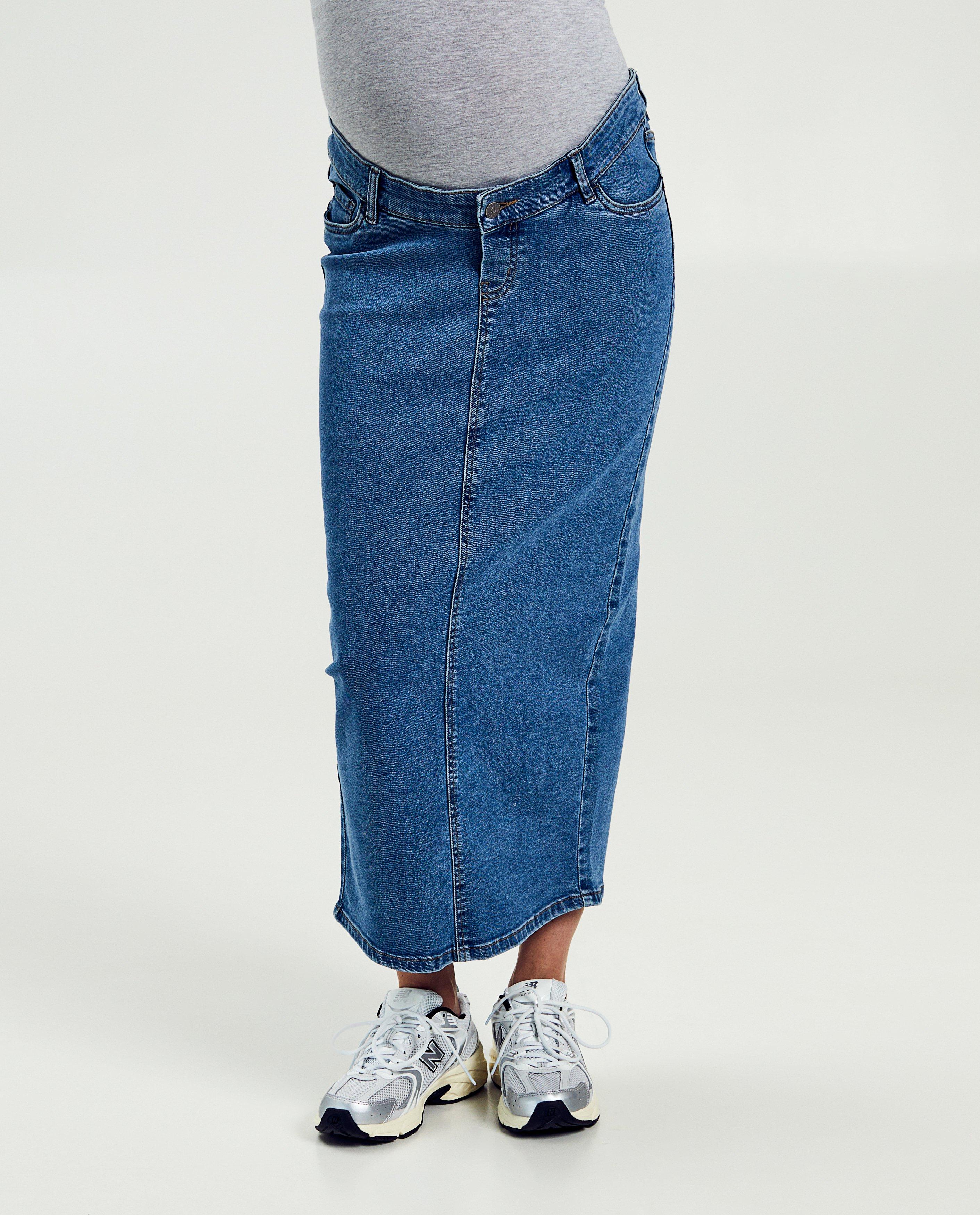 Jupes - Jupe bleue en jeans, grossesse
