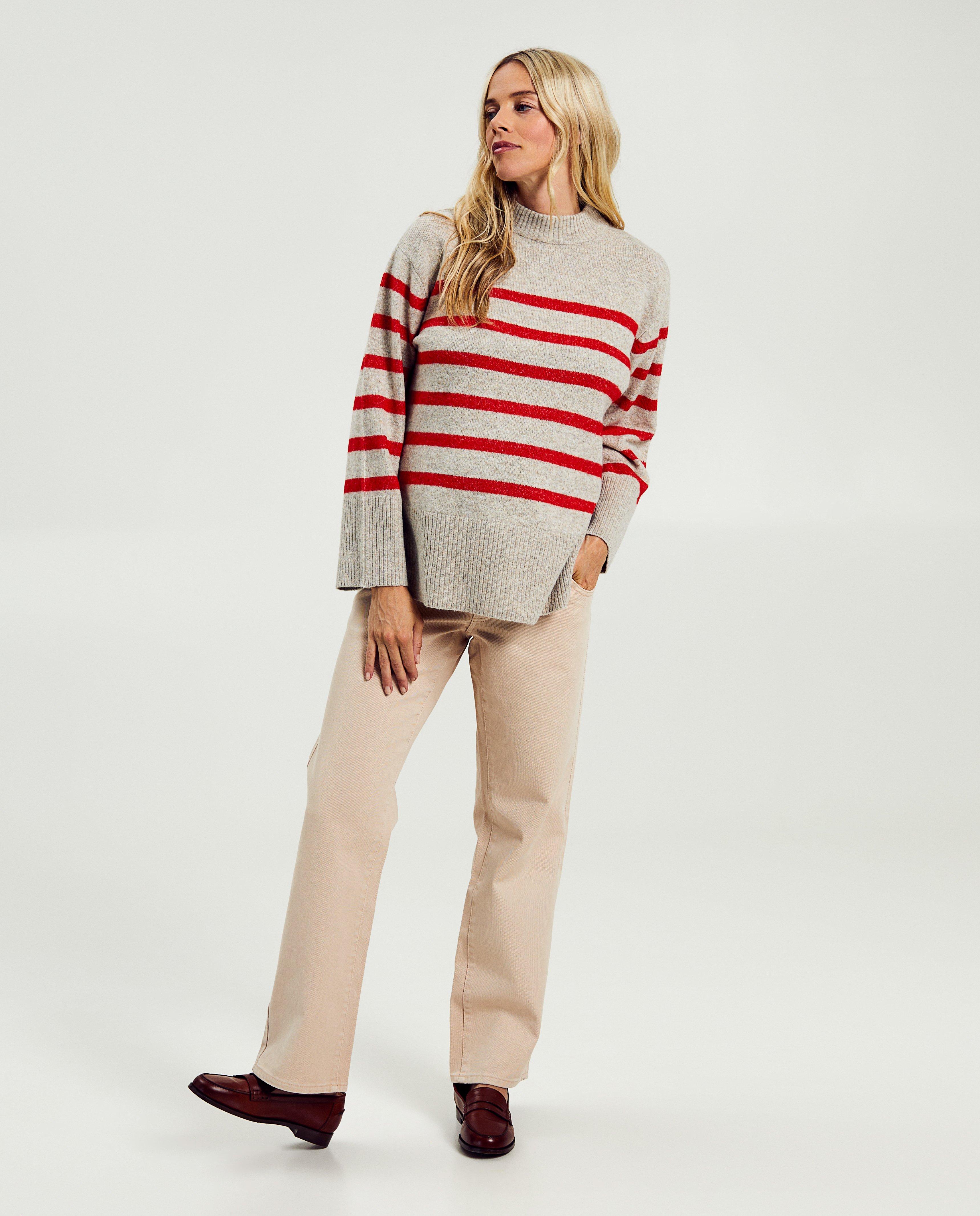 Pantalon de grossesse beige, coupe ample - null - Atelier Maman