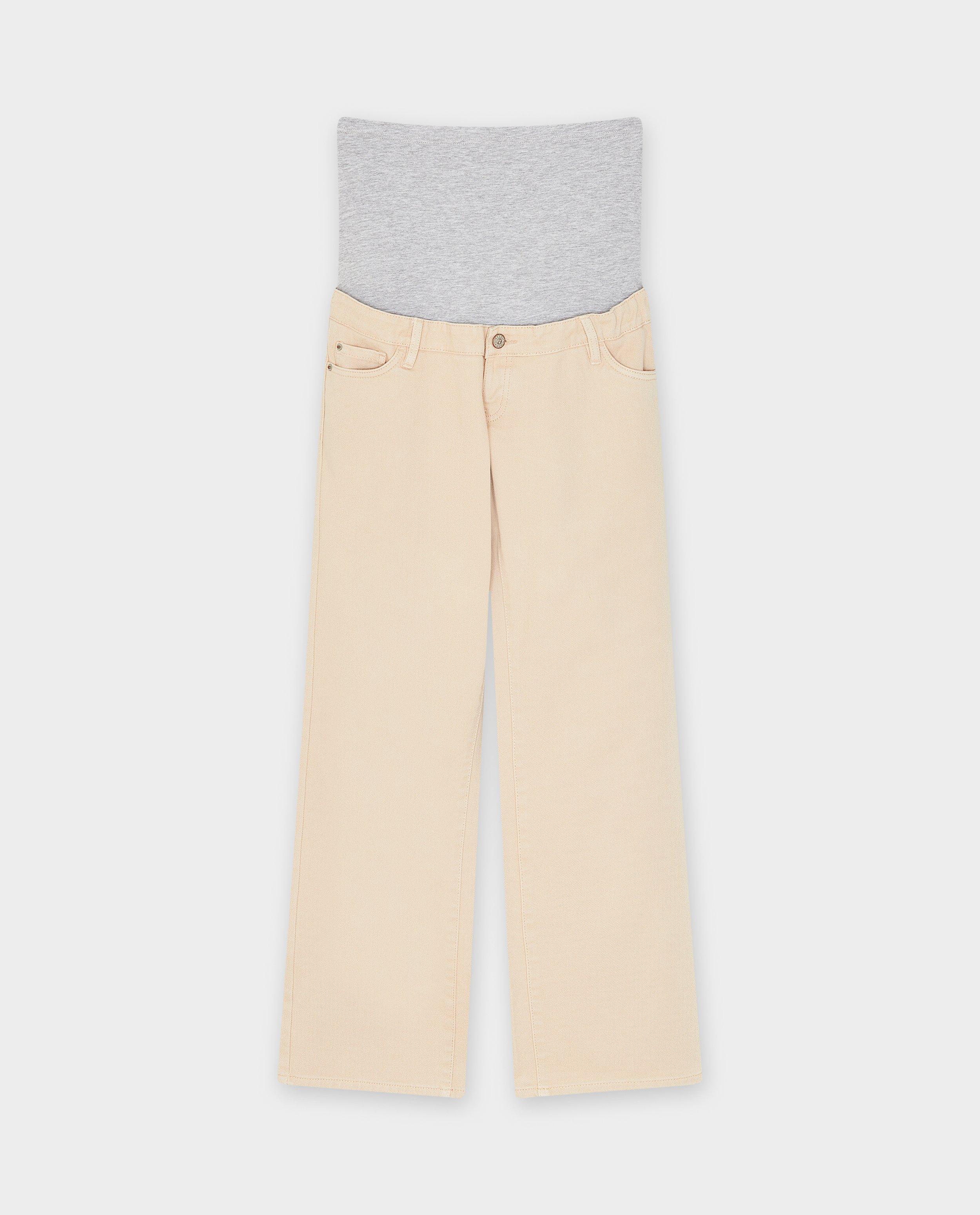 Pantalons - Pantalon de grossesse beige, coupe ample
