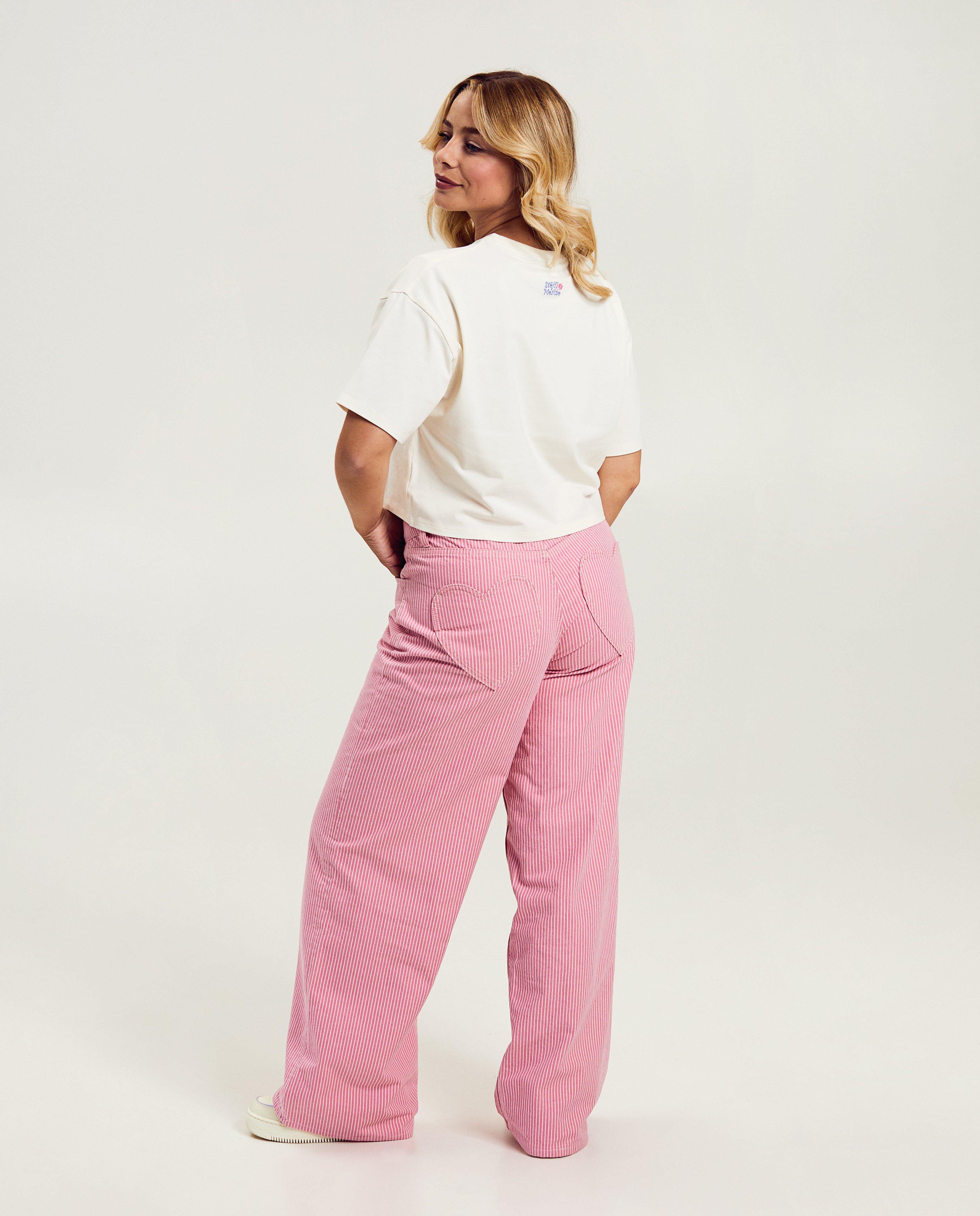 Broeken - Broek met fijne strepen, straight fit