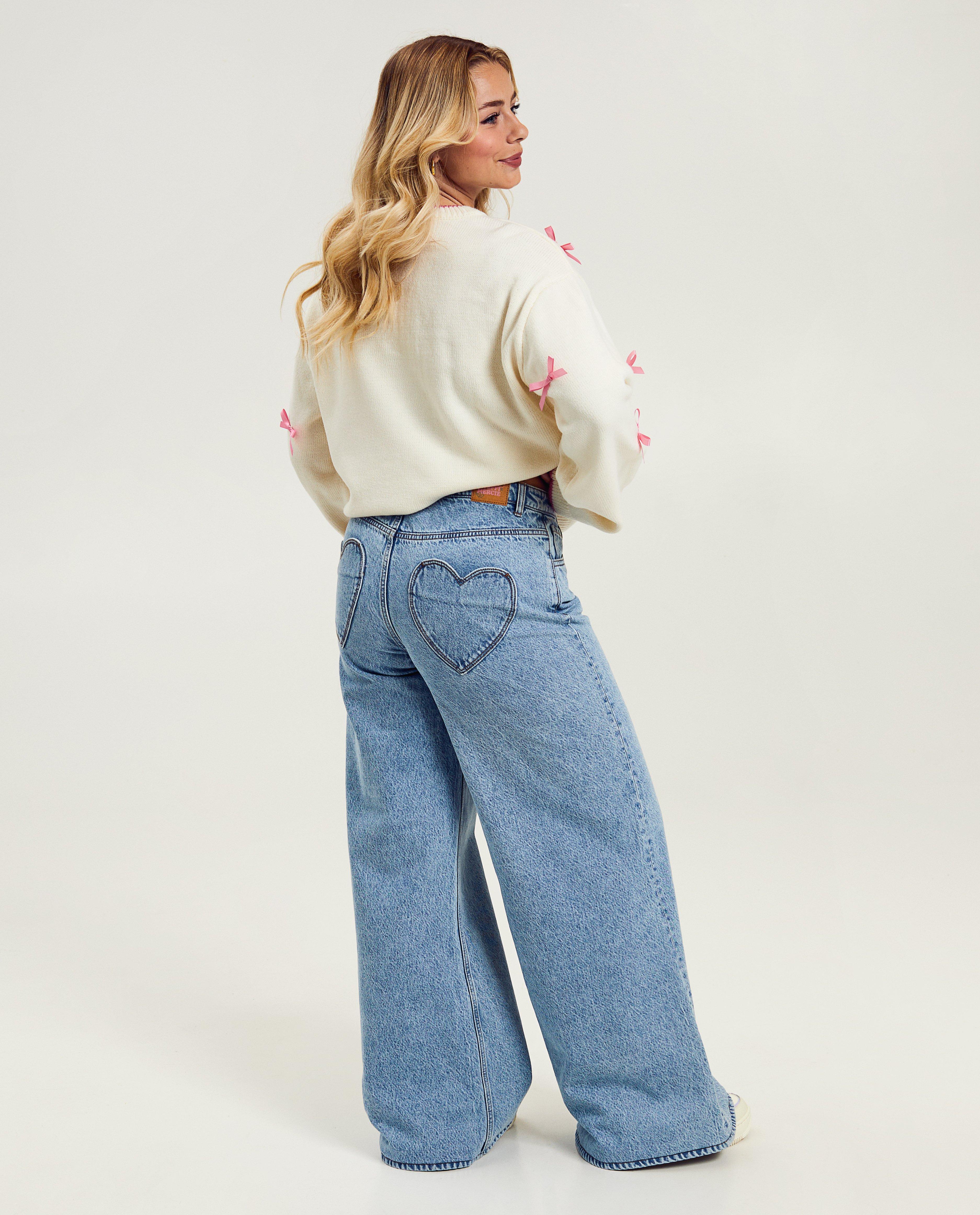 Jeans - Jeans met hartvormige zakken, wide fit