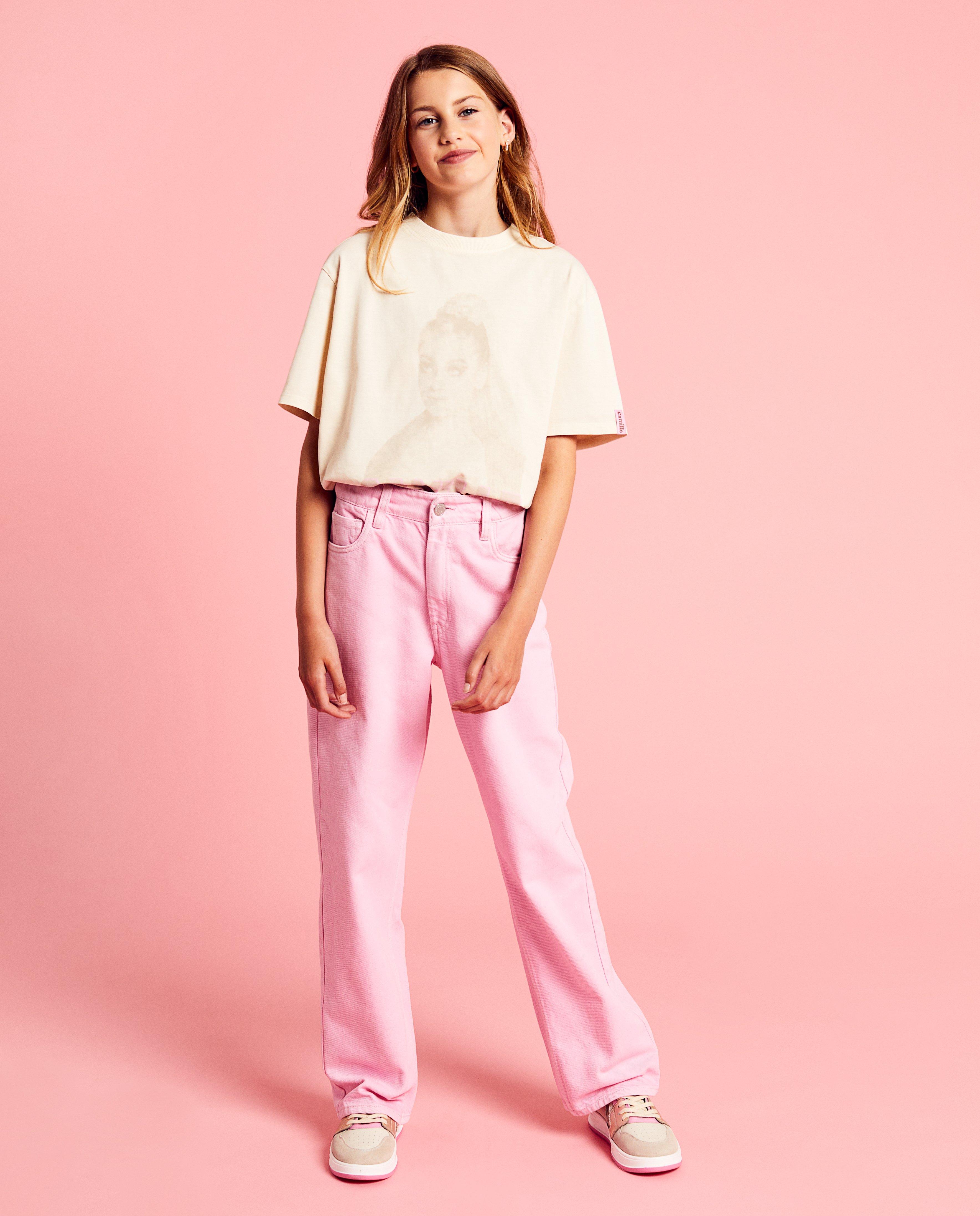 Roze jeans, straight fit, 6-14 jaar - Product Detail - roze - afbeelding nummer 1