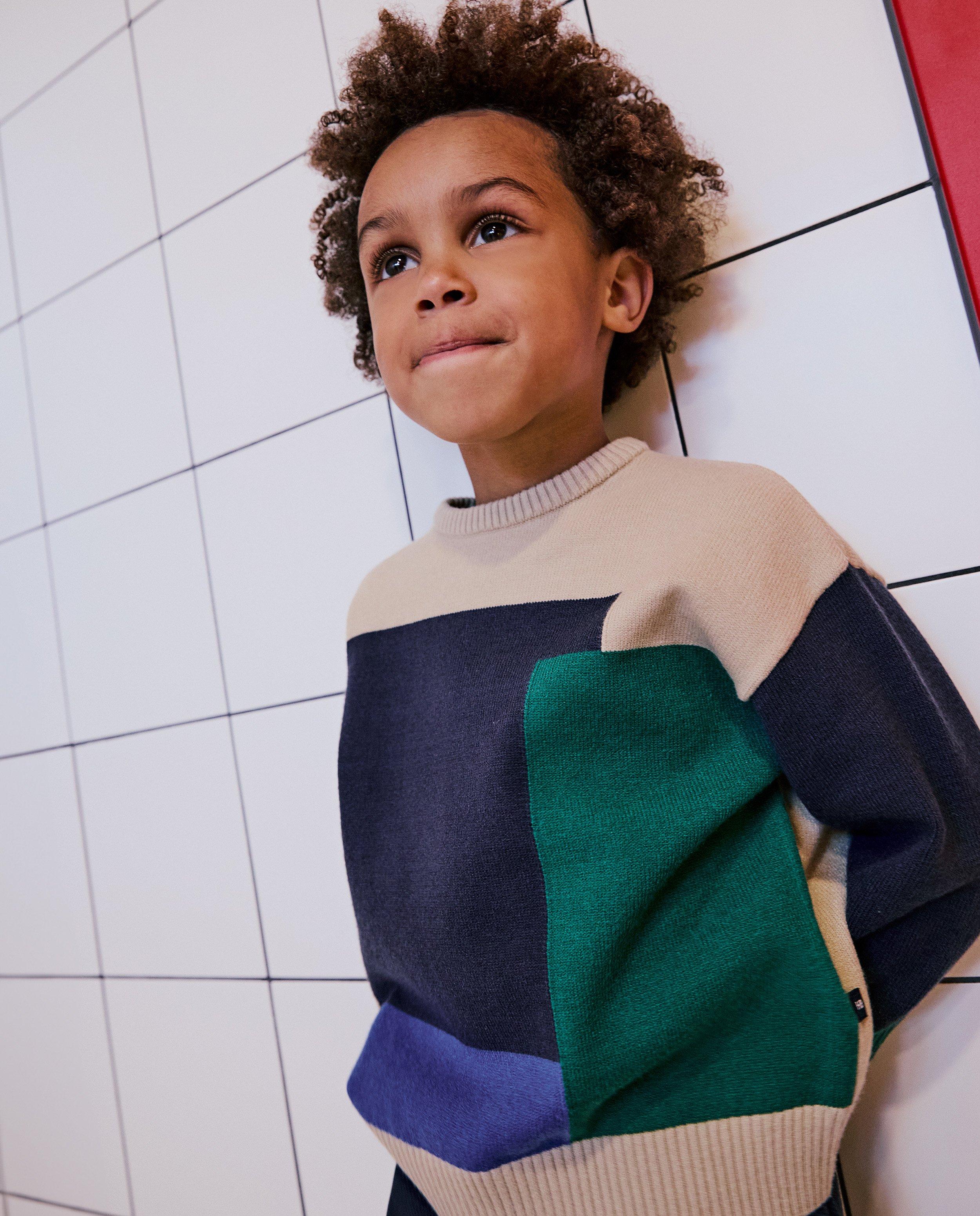 Trui met color block - Product Detail - lichtbeige - afbeelding nummer 1