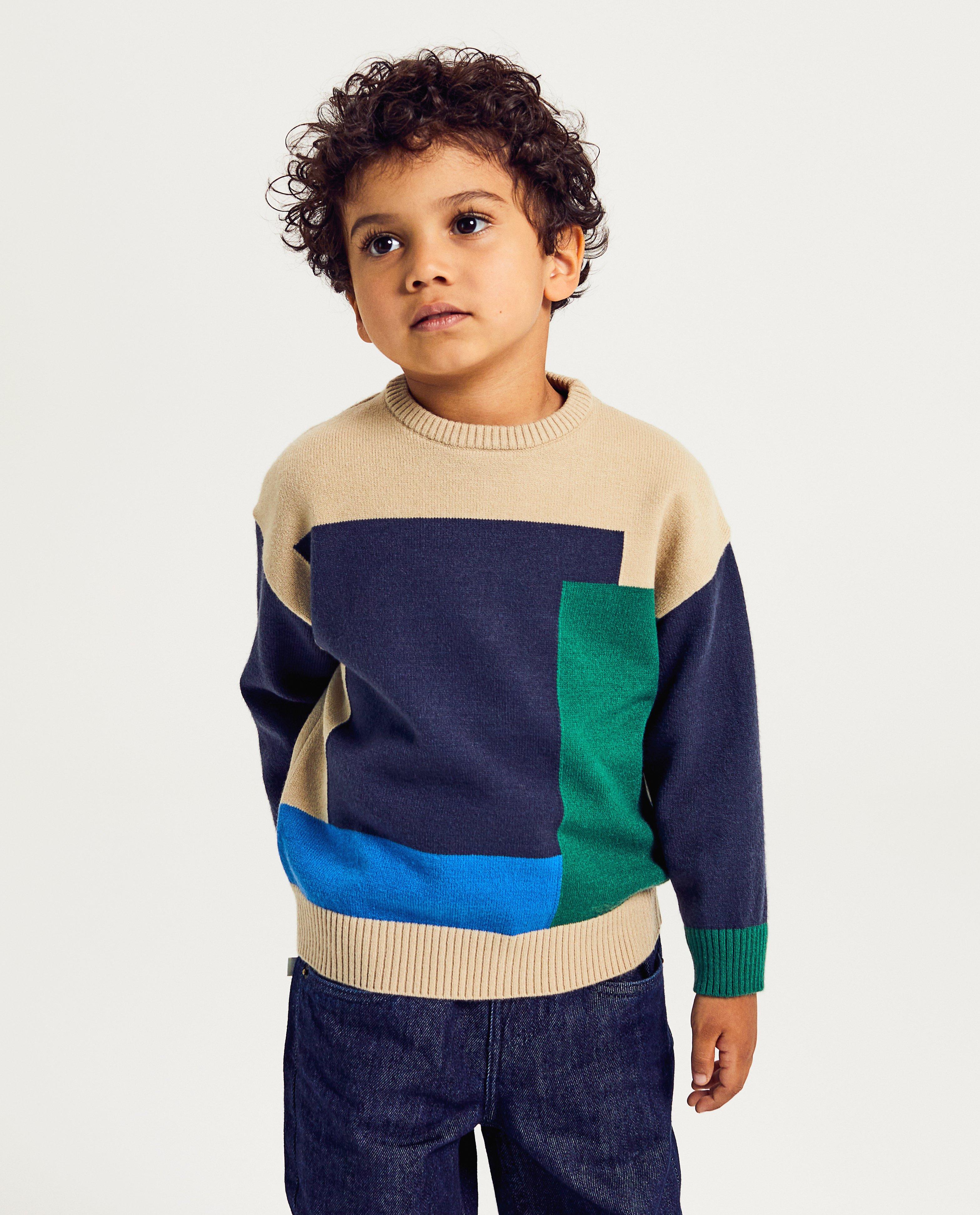 Trui met color block - Product Detail - lichtbeige - afbeelding nummer 2