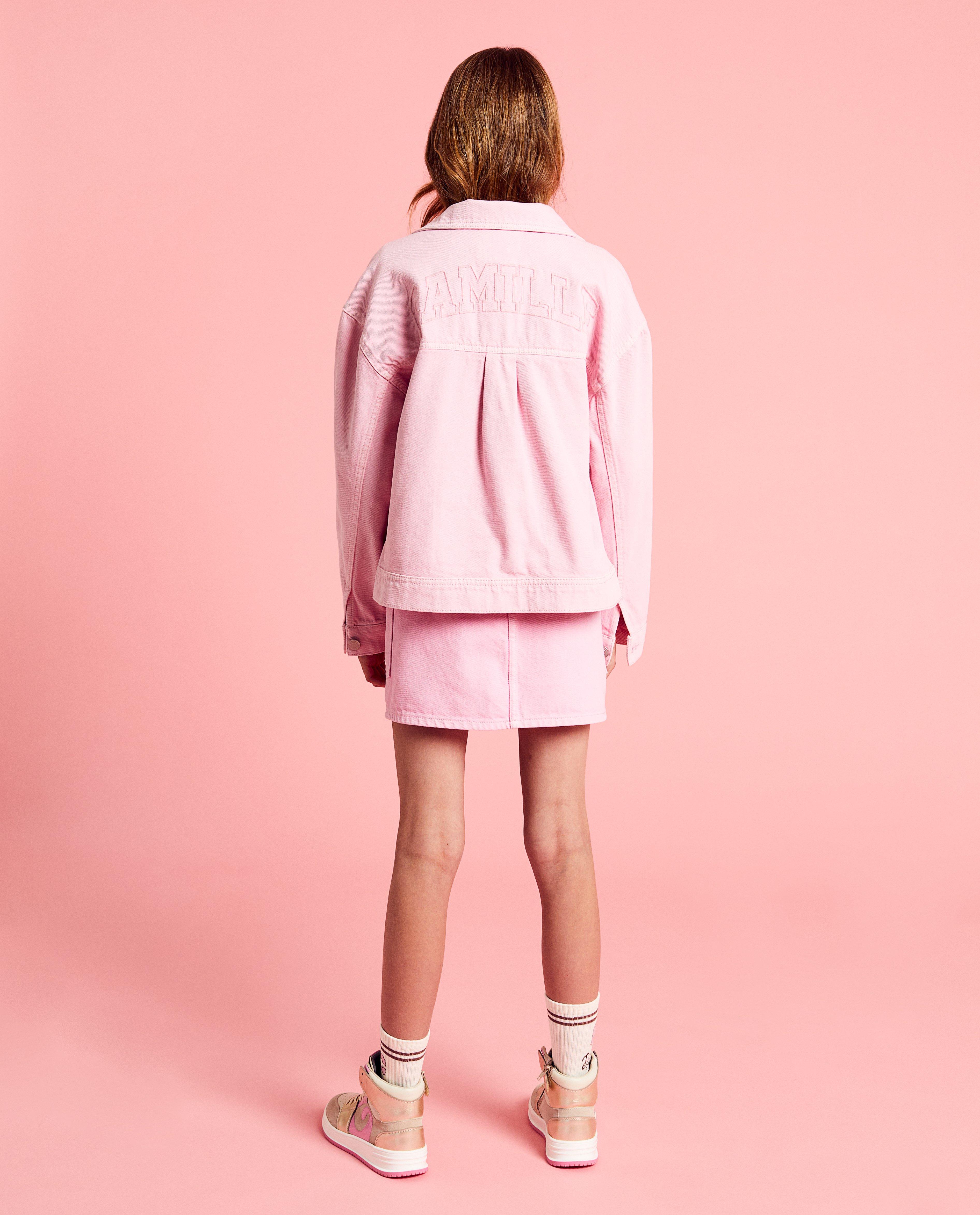 Poncho's en teddy's - Jeansvest met geborduurd opschrift, 6-14 jaar