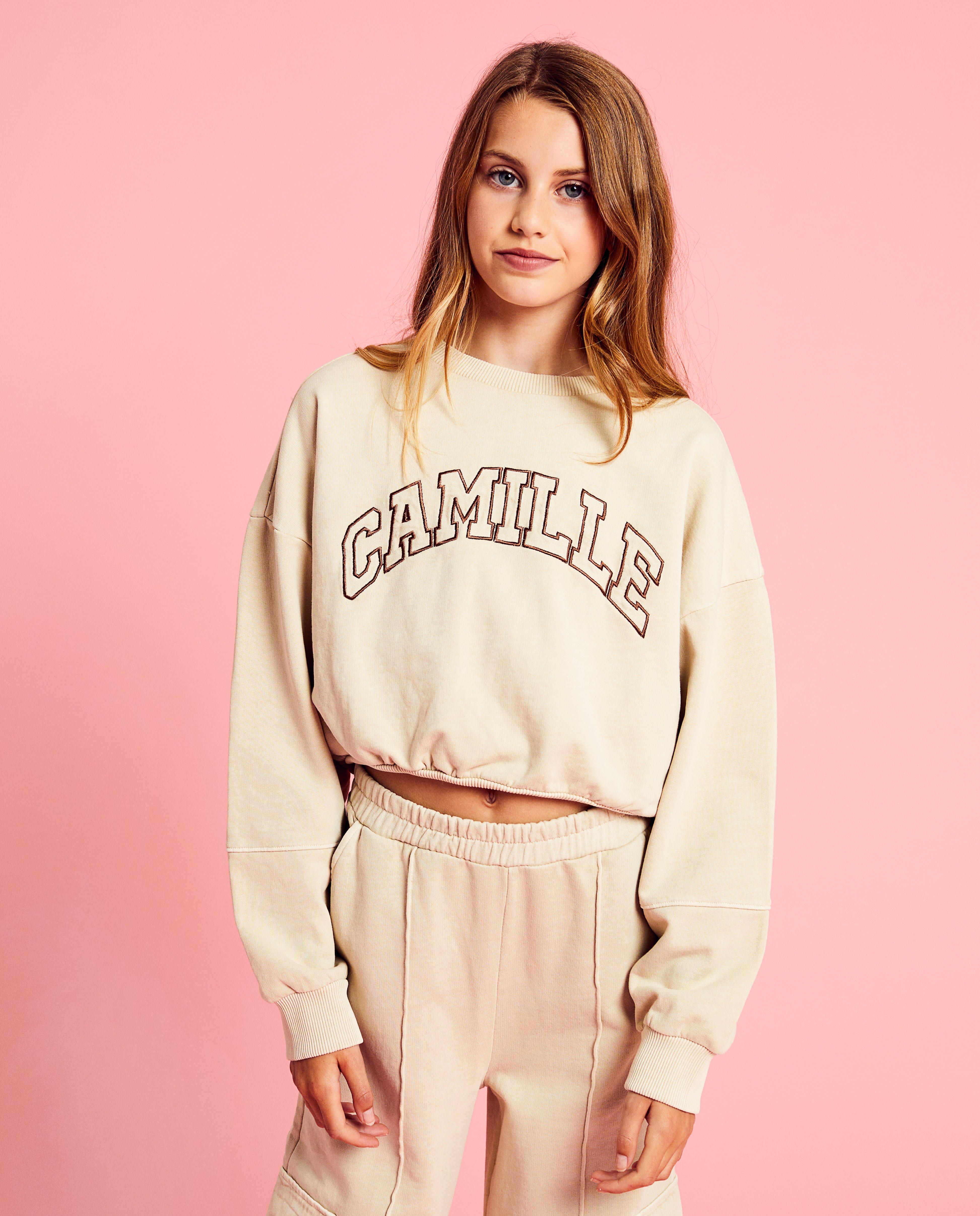 Sweater met geborduurd opschrift, 6-14 jaar - null - CAMILLE