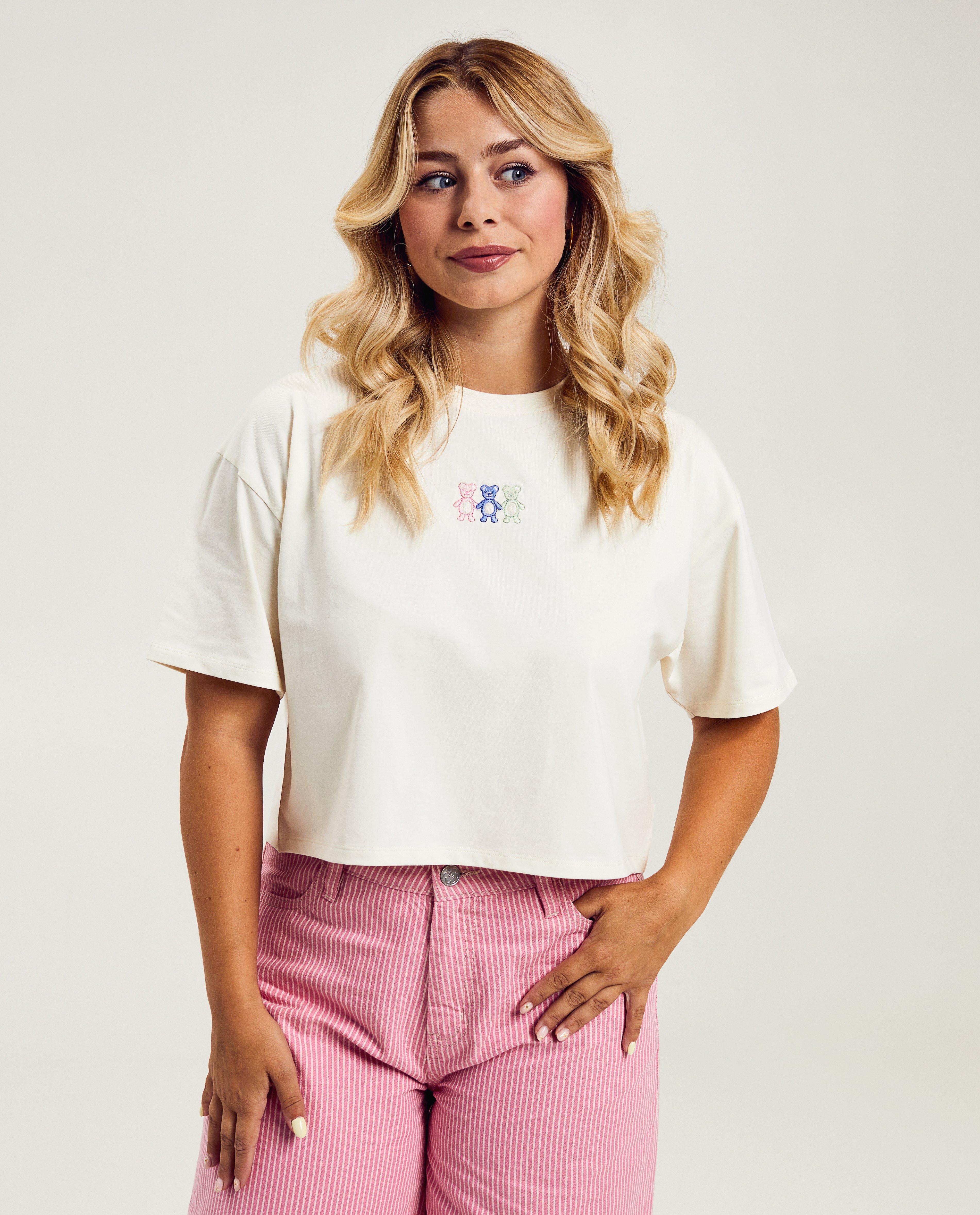 T-shirts - T-shirt met geborduurde beertjes