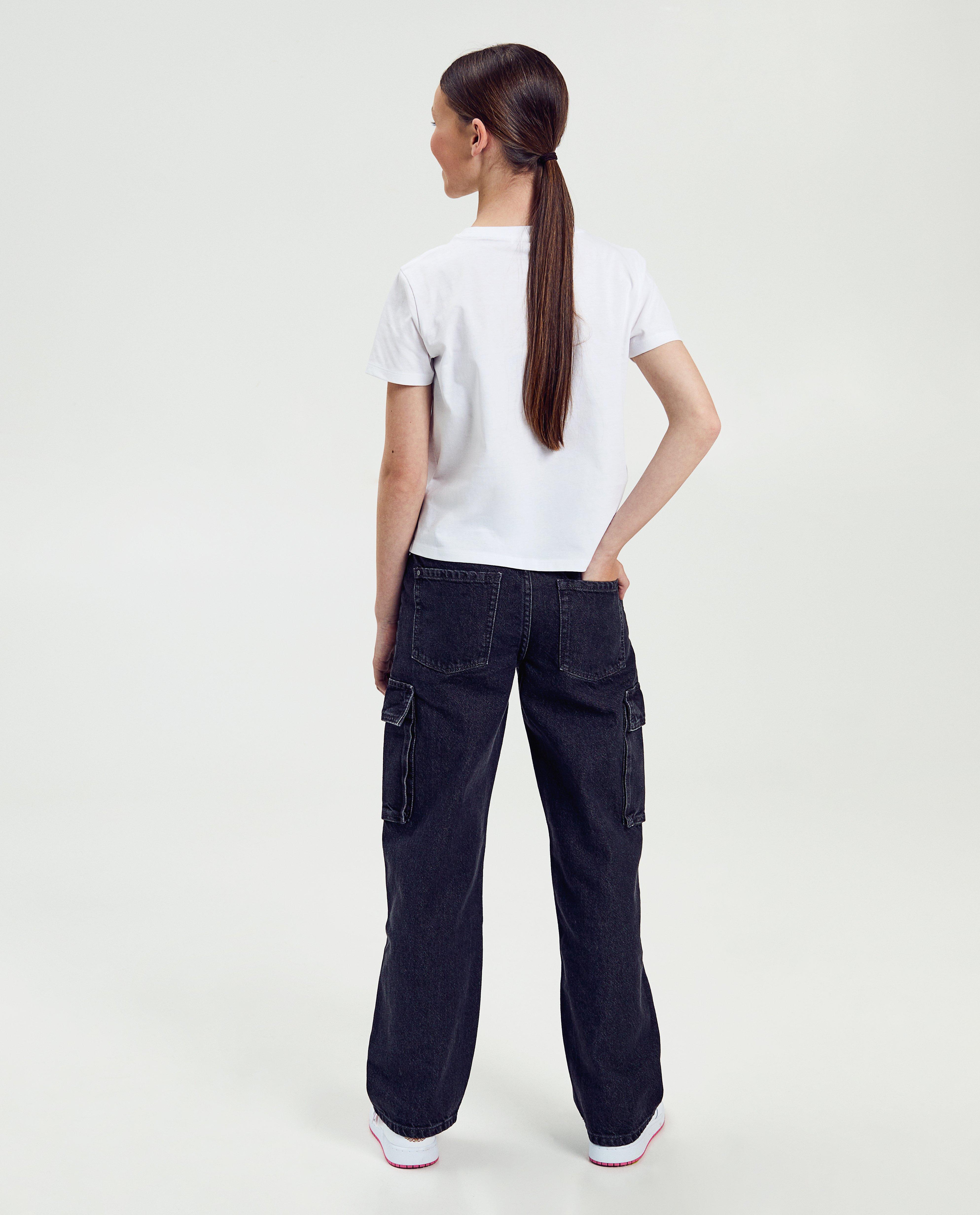 Jeans - Donkergrijze jeans, cargo fit