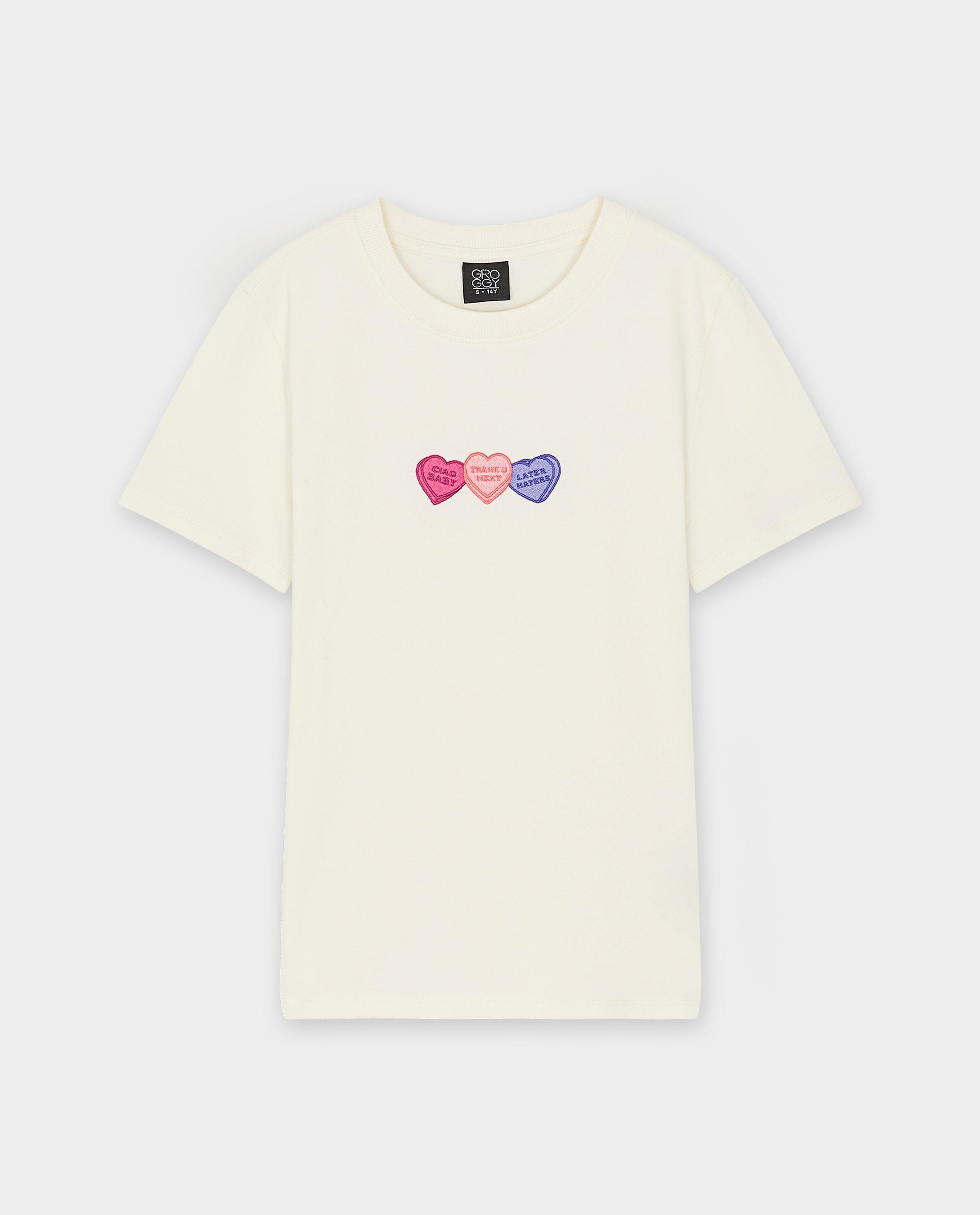 T-shirt met geborduurde hartjes - Product Detail - wit - afbeelding nummer 5