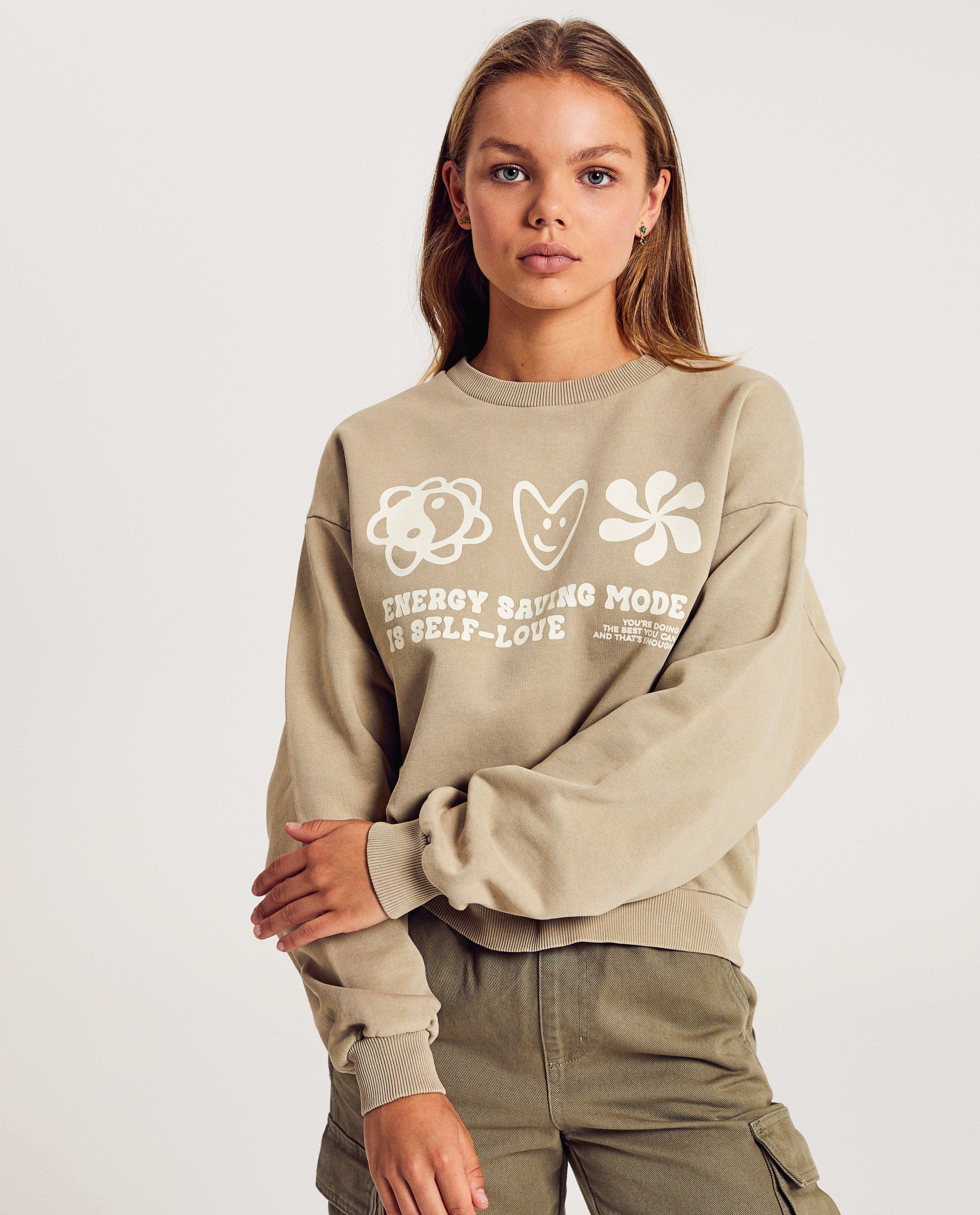 Sweater met print, oversized fit - Product Detail - lichtgroen - afbeelding nummer 1