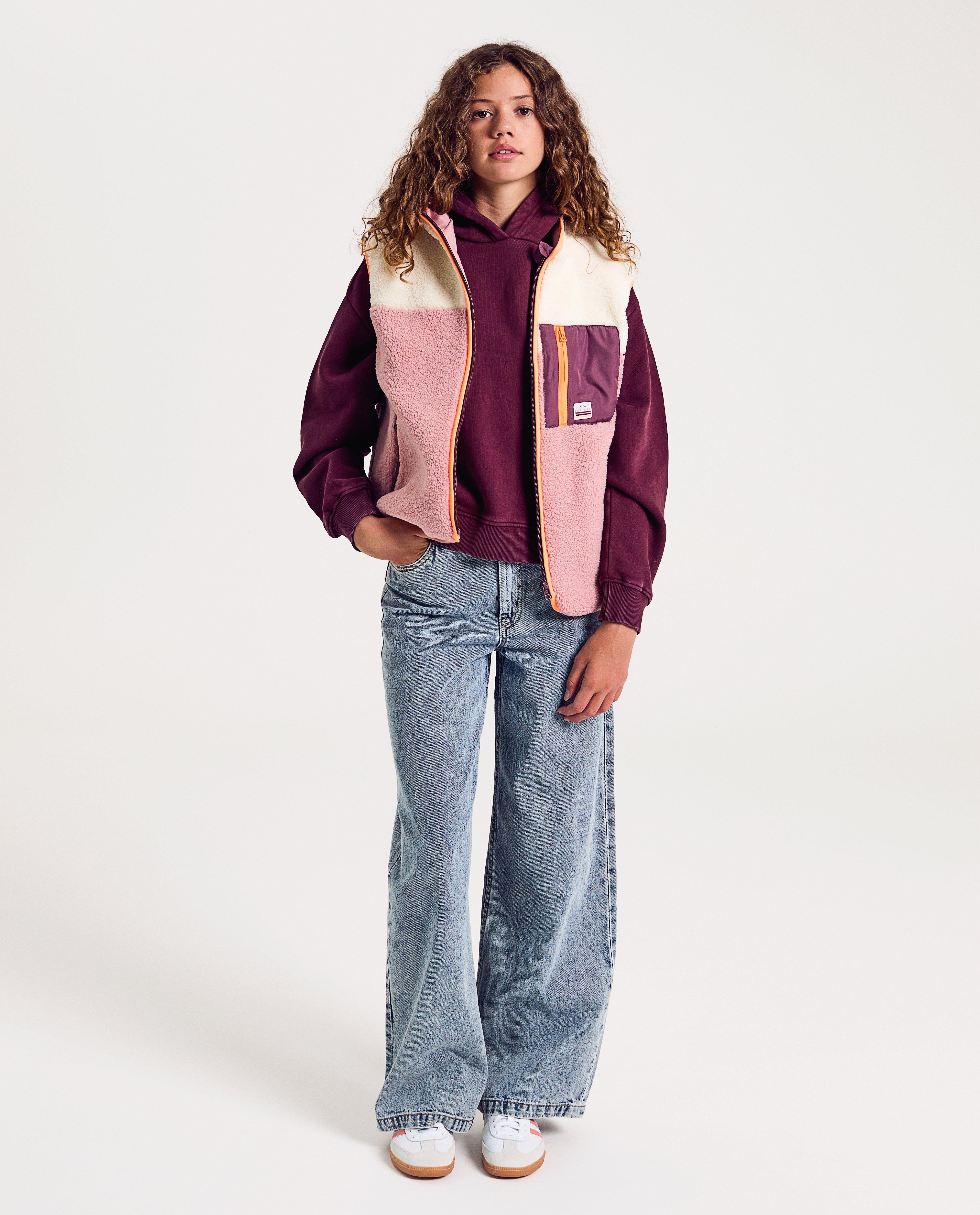 Cardigan - Teddy bodywarmer met color block