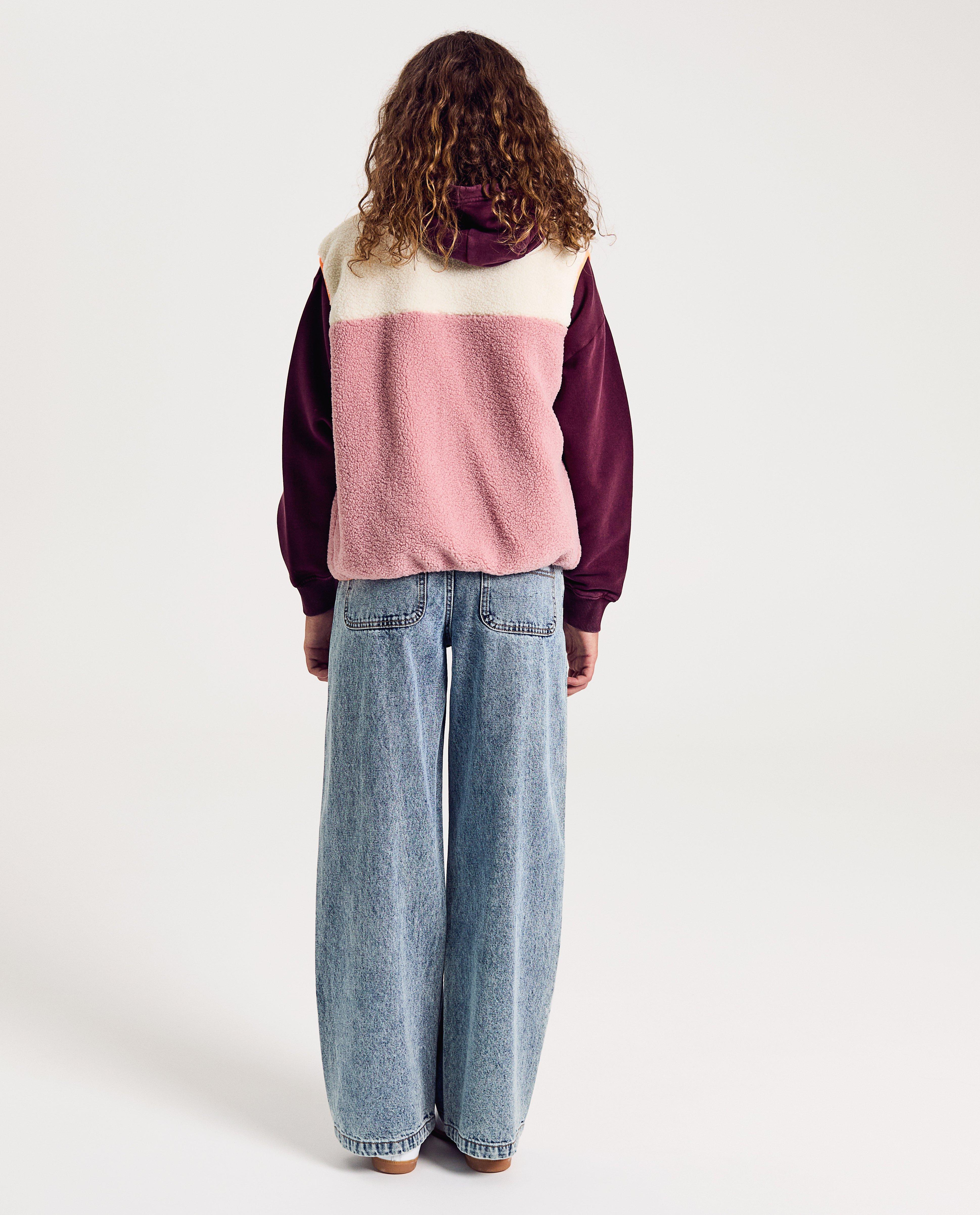 Bodywarmer en peluche avec color block - D&eacute;tails du produit - blanc - image num&eacute;ro 5