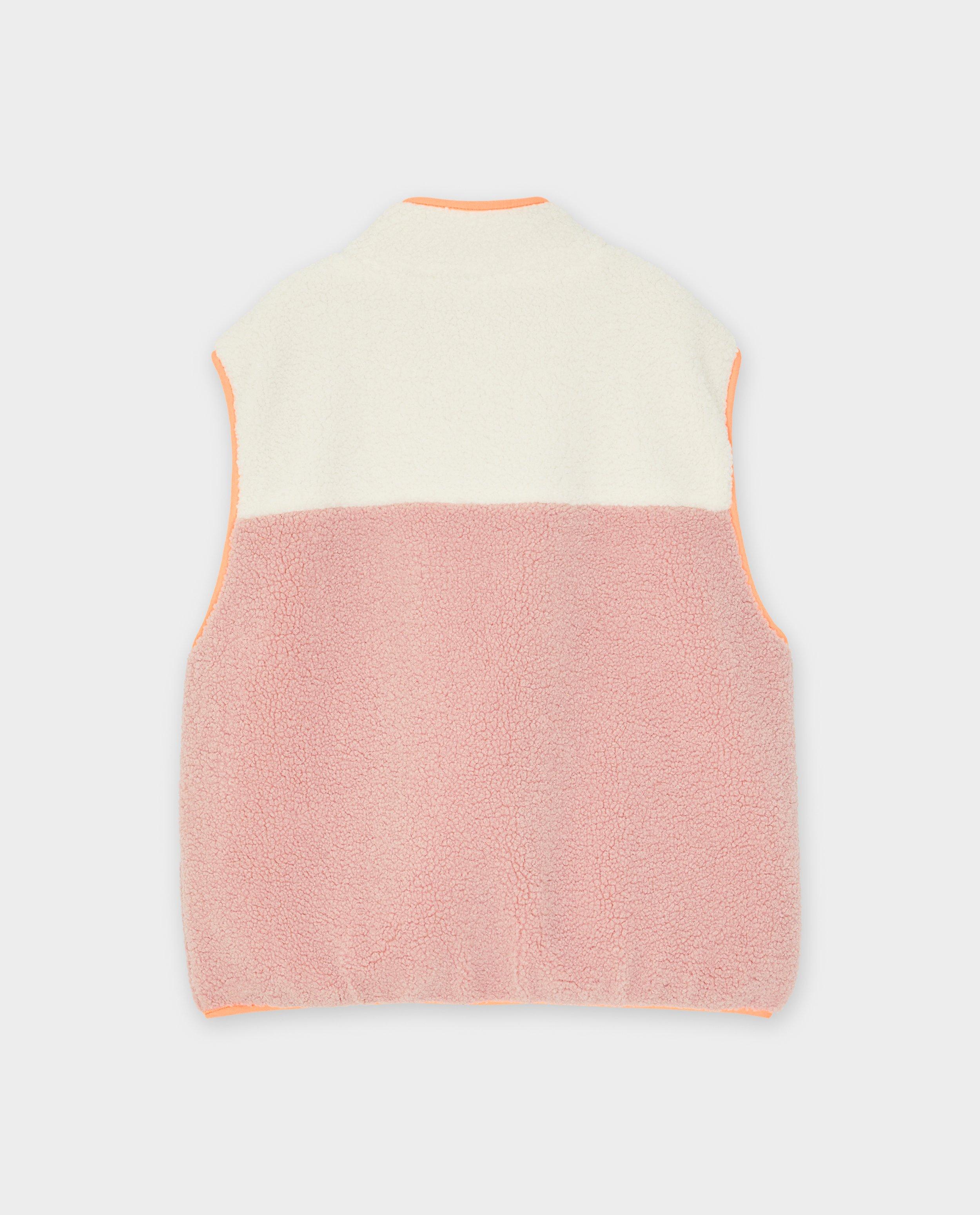 Bodywarmer en peluche avec color block - D&eacute;tails du produit - blanc - image num&eacute;ro 7