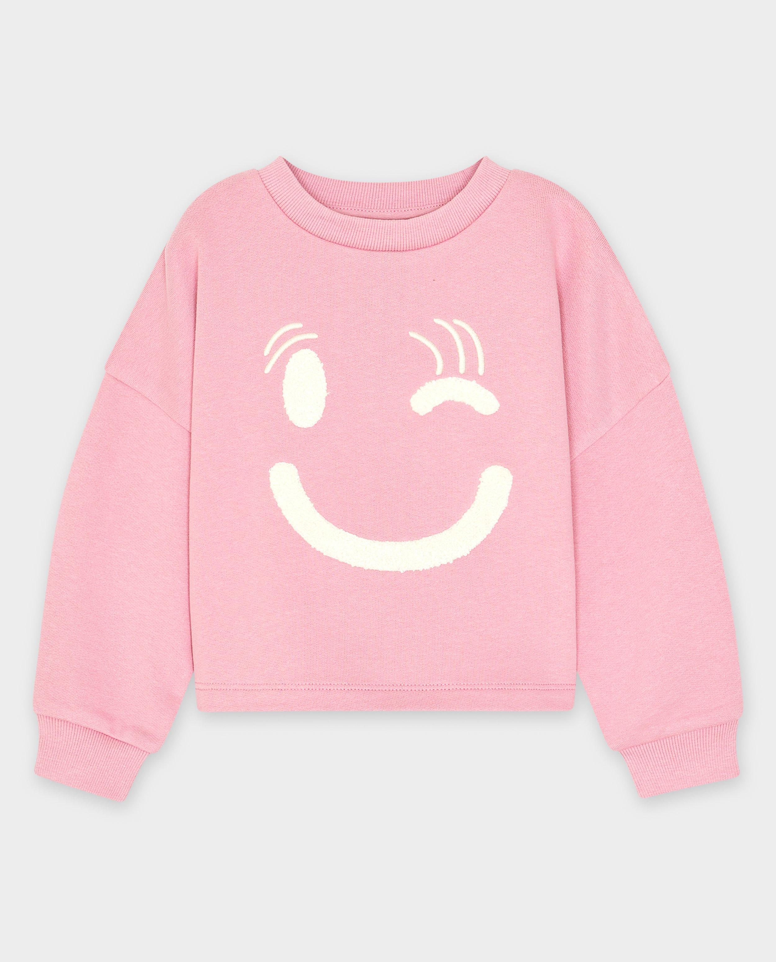 Kleedjes - Sweater met smiley van bouclé