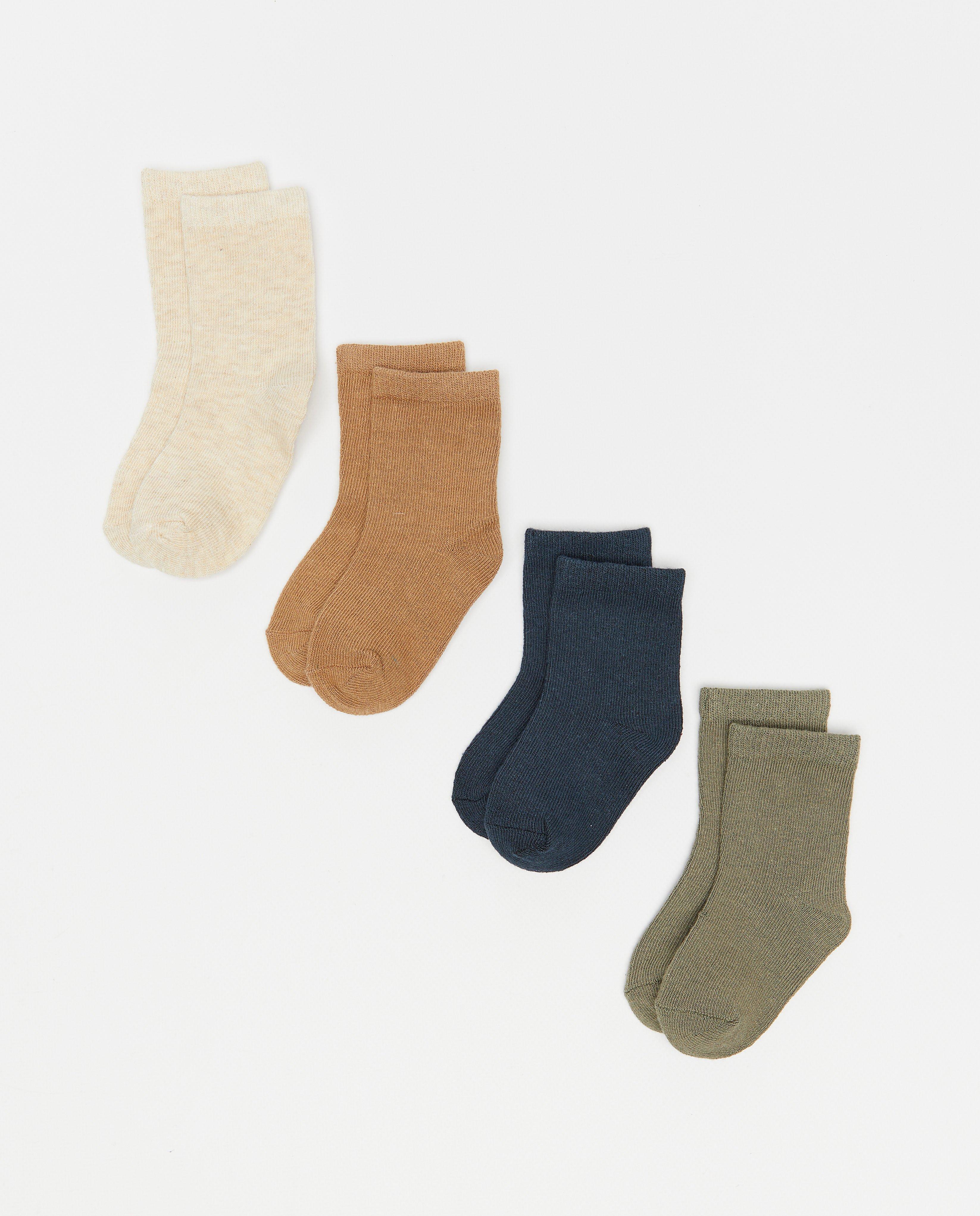 Lot de 4&nbsp;paires de chaussettes pour b&eacute;b&eacute;s - D&eacute;tails du produit - beige clair - image num&eacute;ro 1
