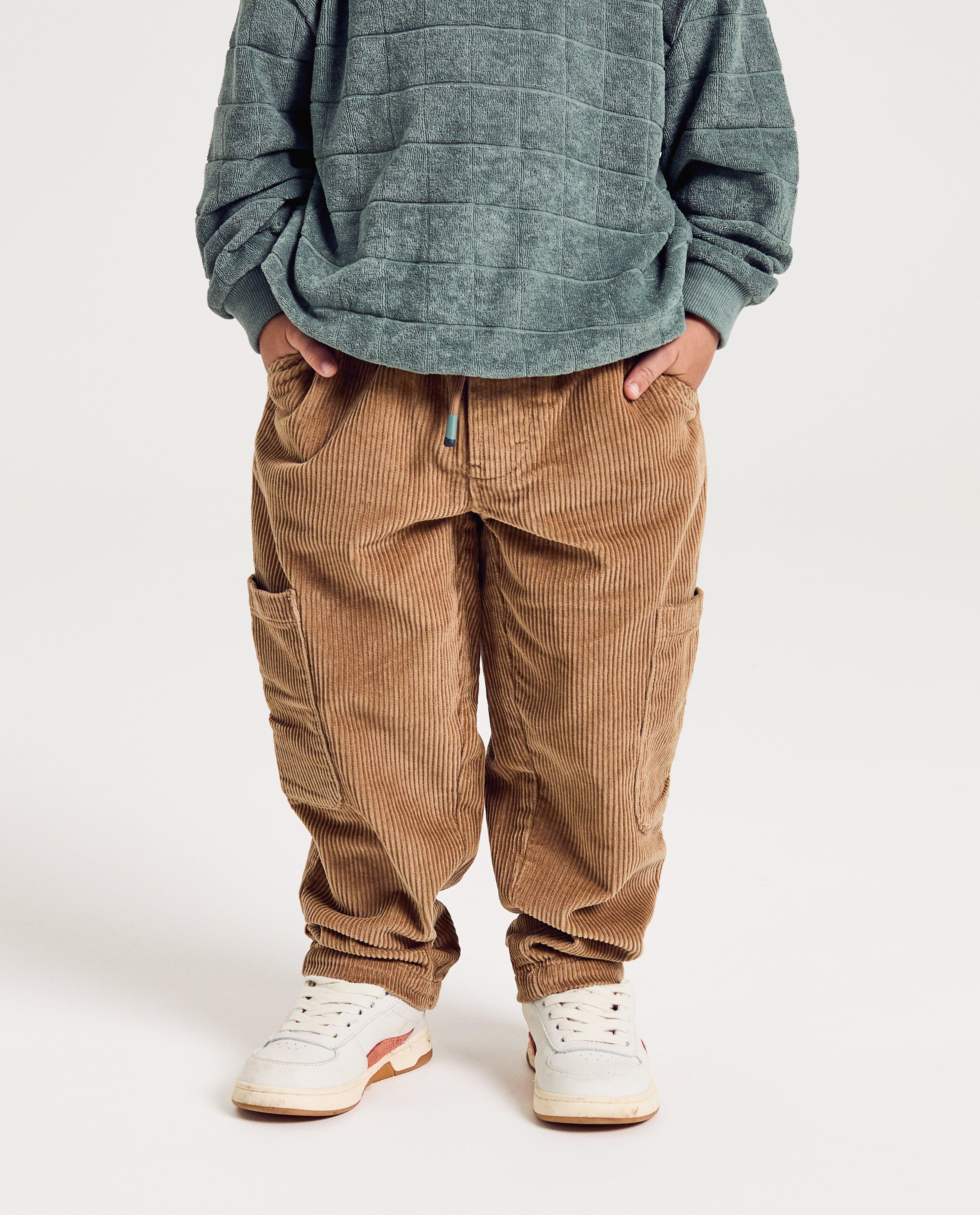 Pantalons - Pantalon en velours côtelé, coupe baggy