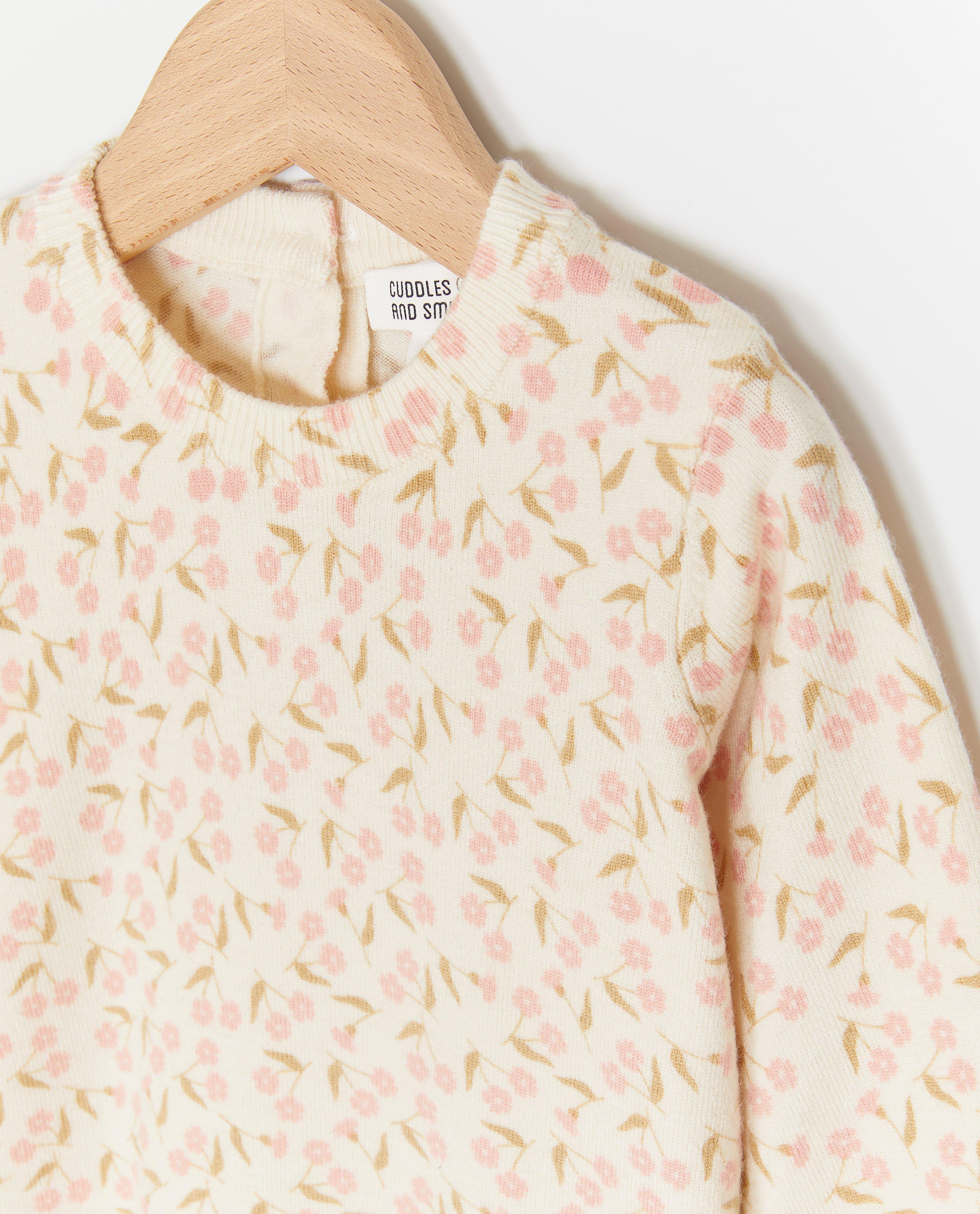 Kleedjes - Gebreide jurk met bloemenprint, feest