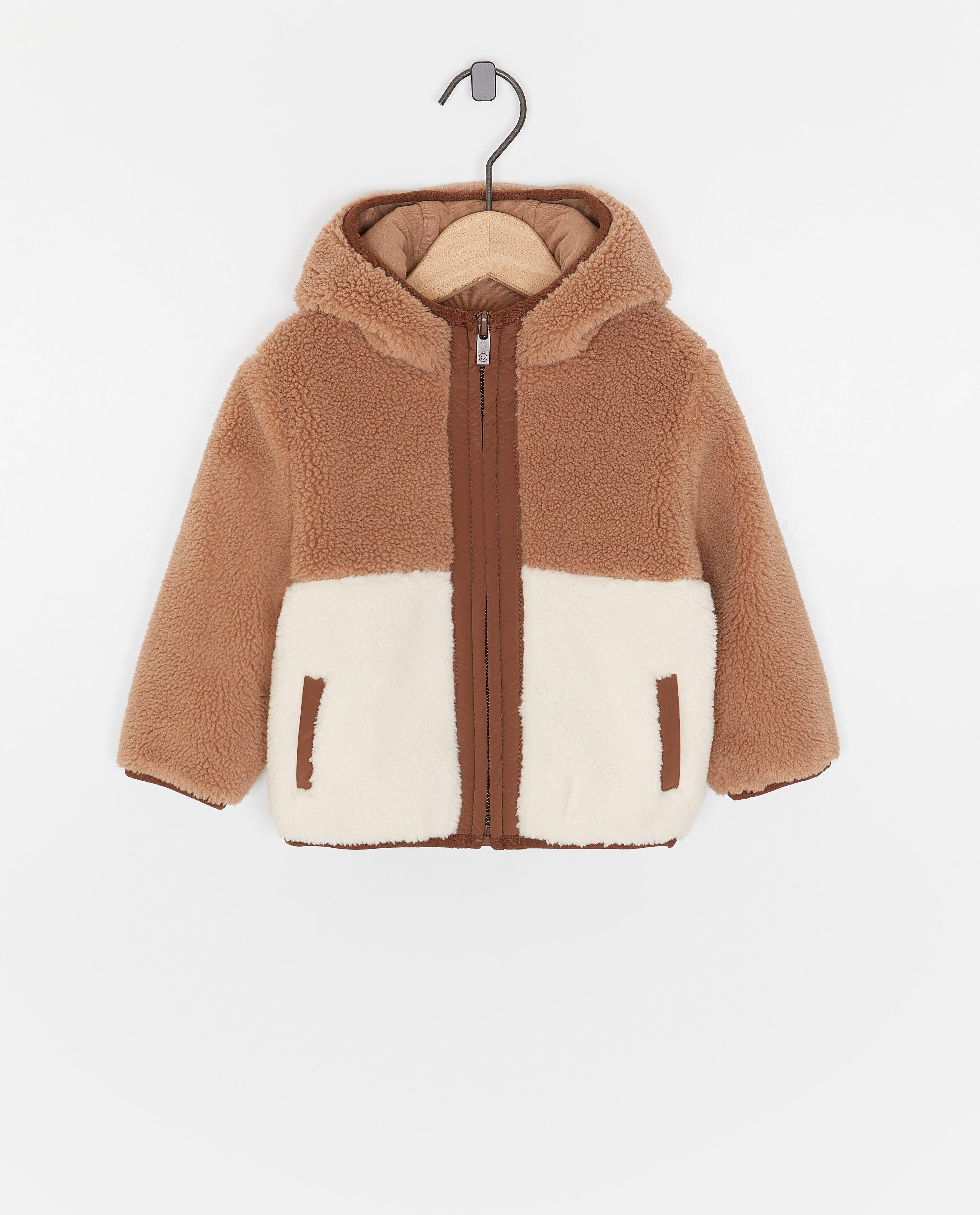 Teddy vest met color block - Product Detail - bruin - afbeelding nummer 1