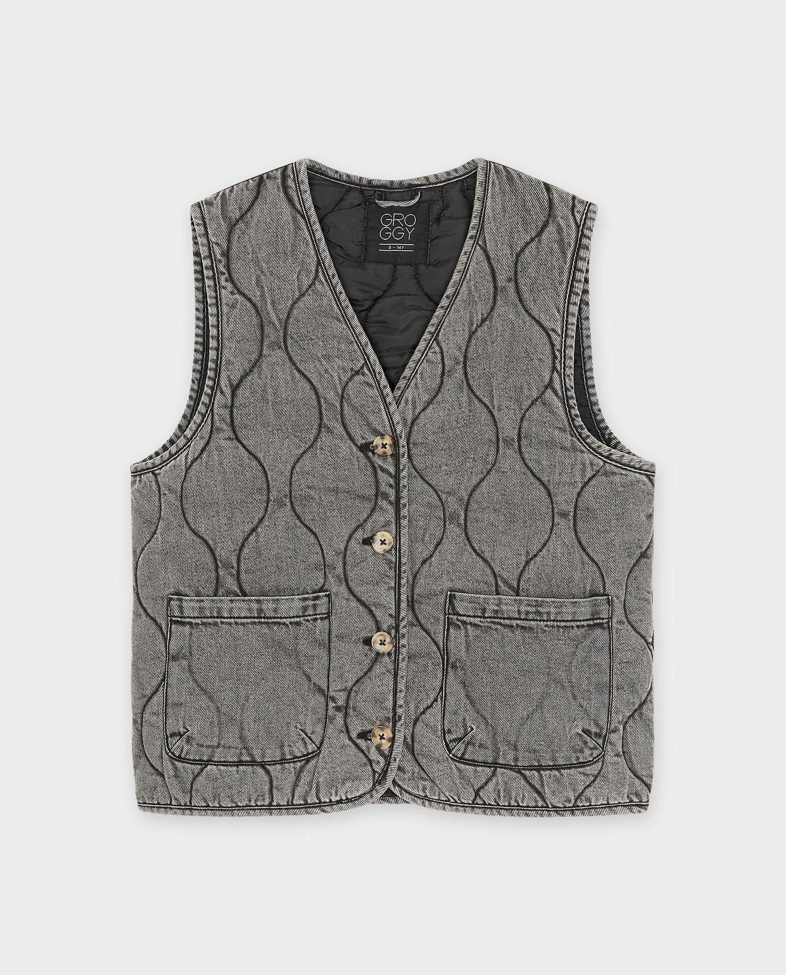 Cardigan - Vest met doorgestikt patroon